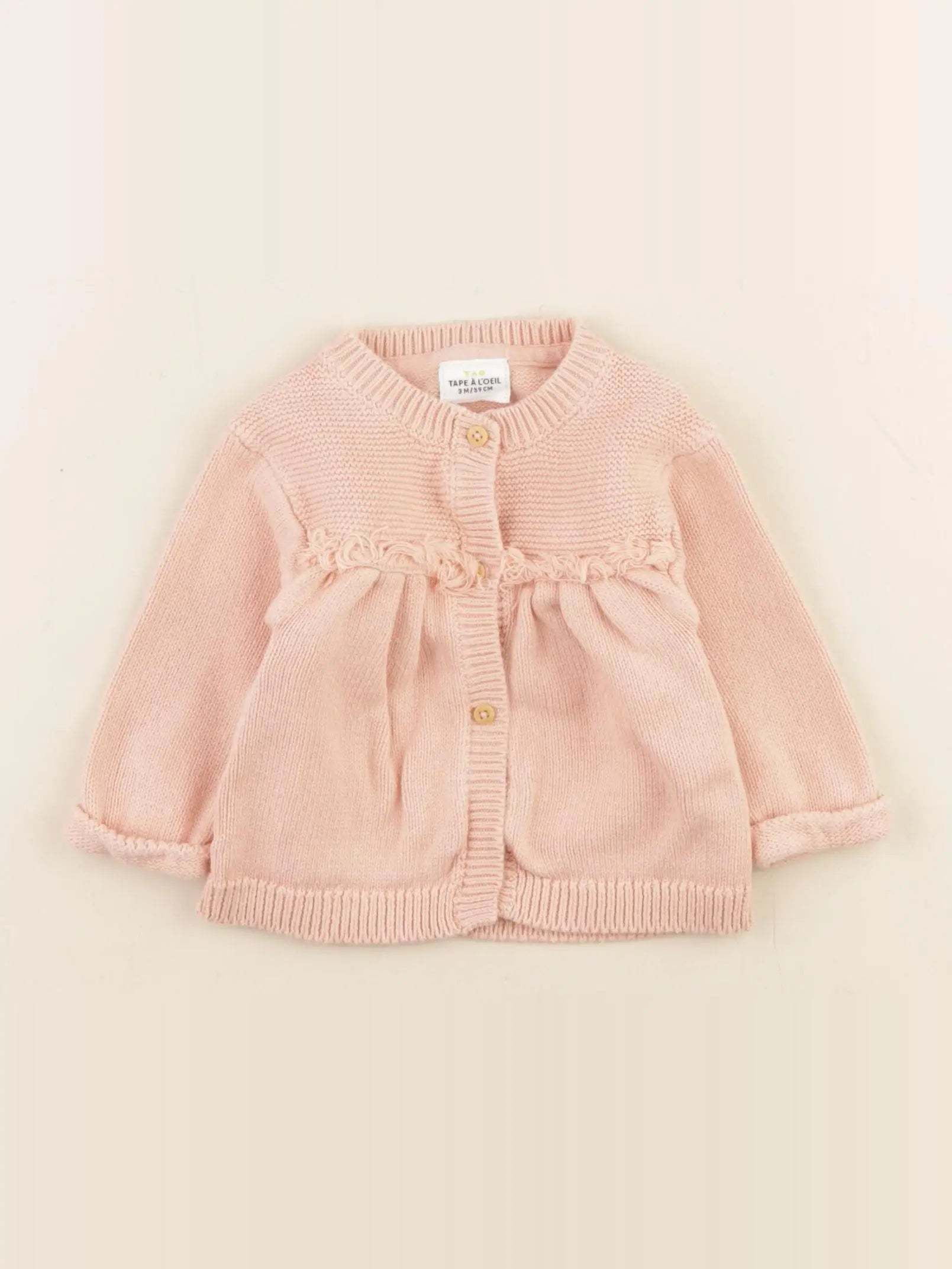 Tape à l'oeil - gilet rose - 3 mois