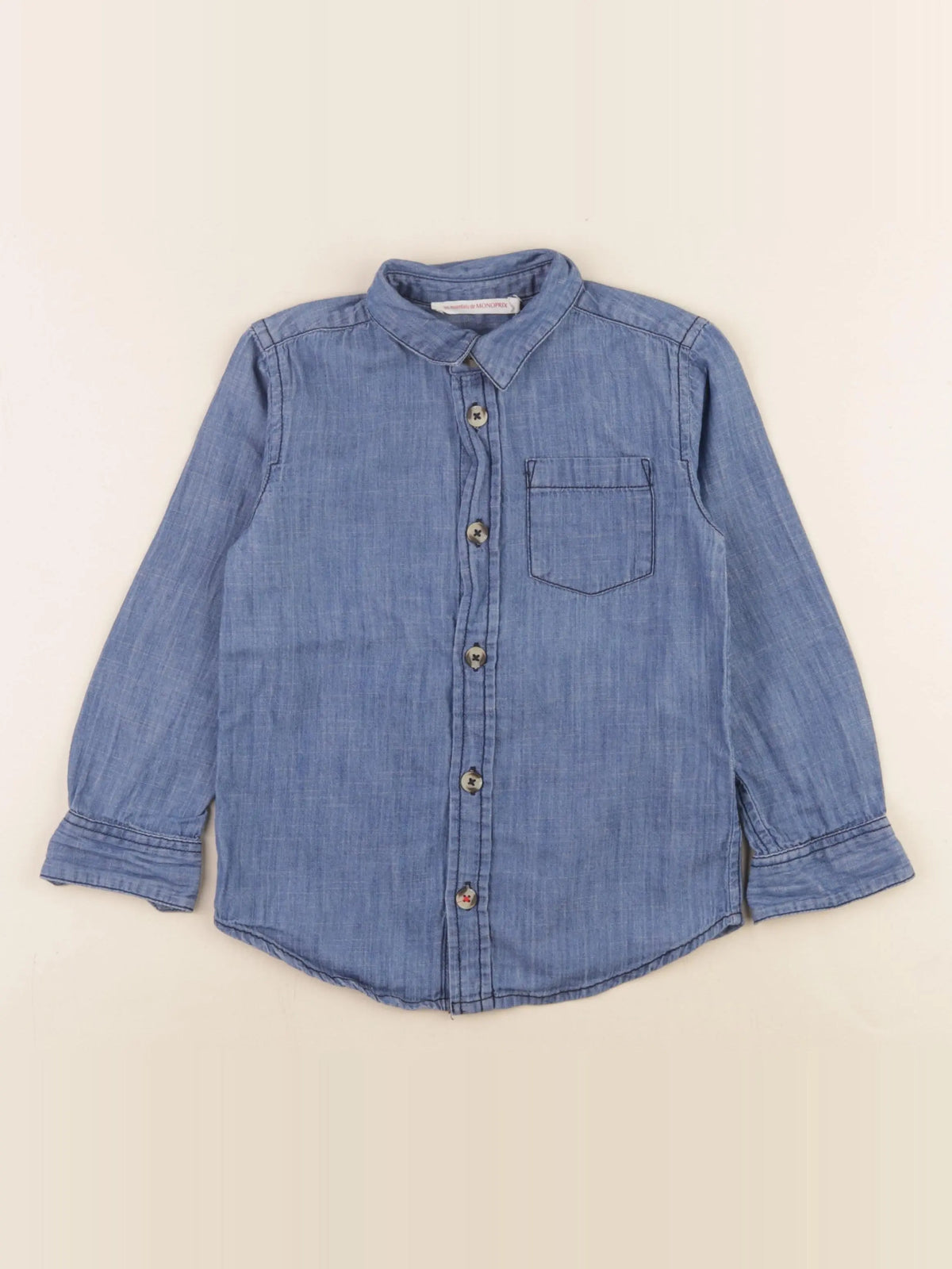Monoprix - chemise bleu - 4 ans