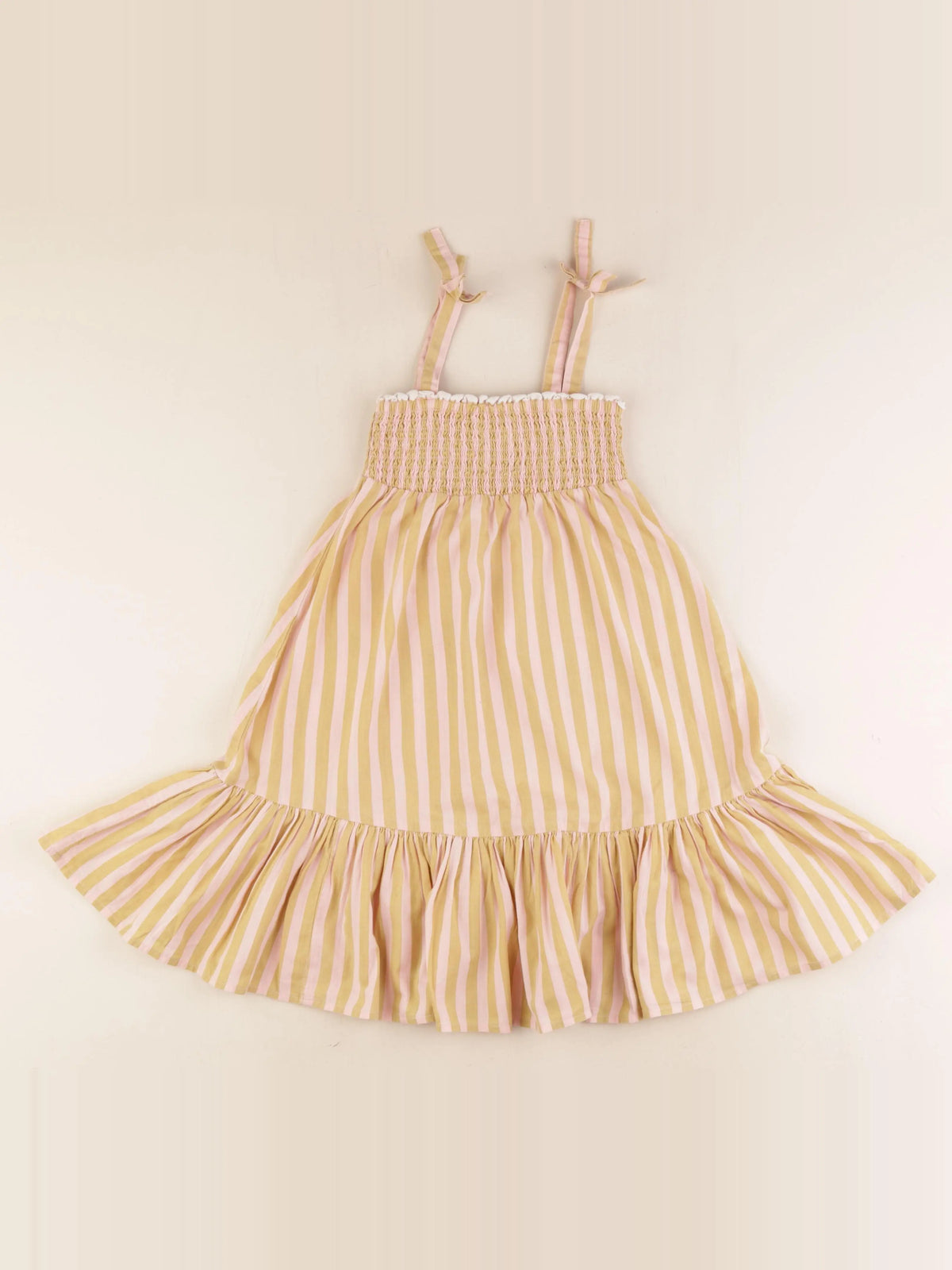 Monoprix - robe marron, rose - 4 ans