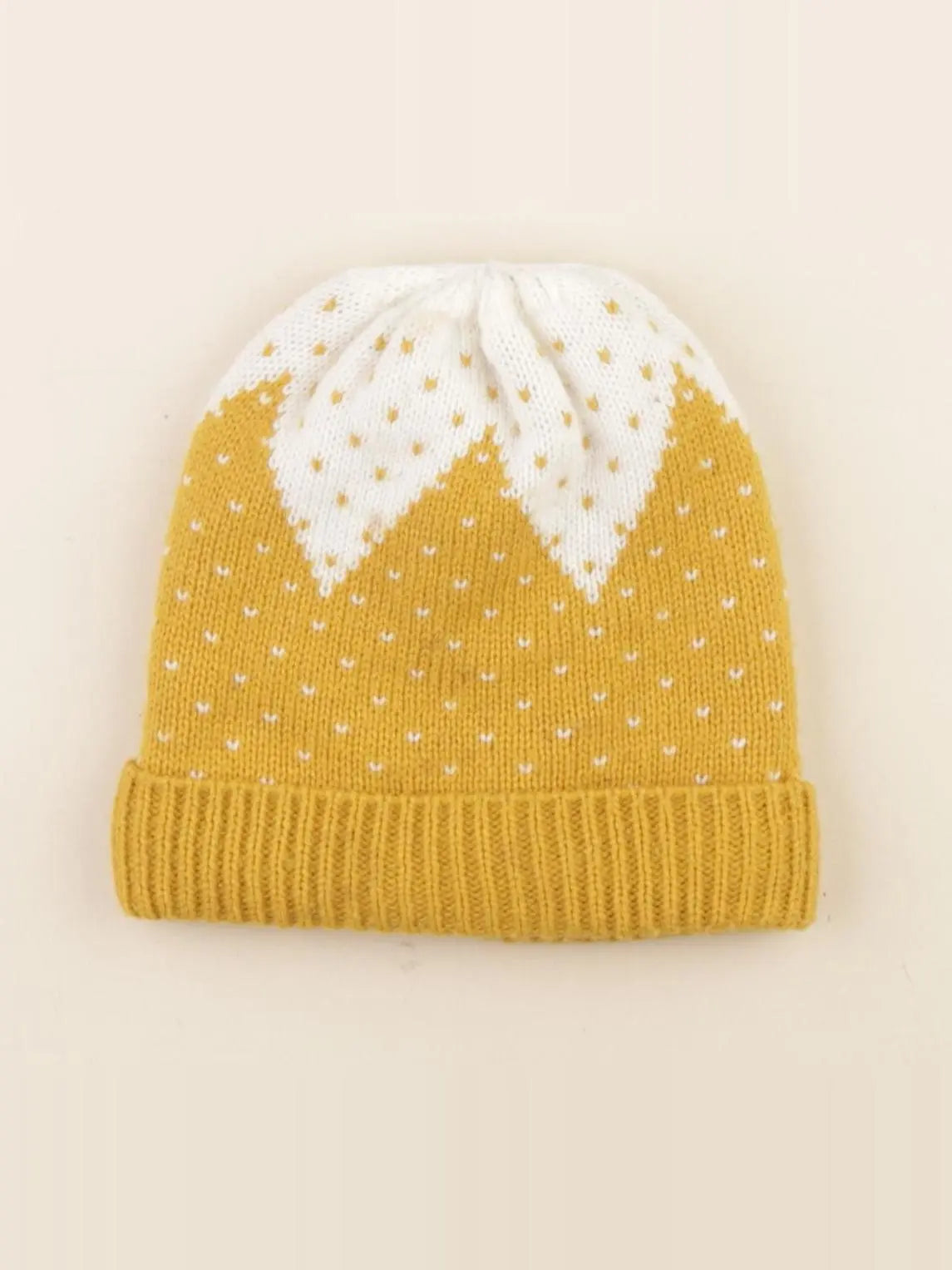 Vertbaudet - bonnet blanc, jaune - 4/6 ans