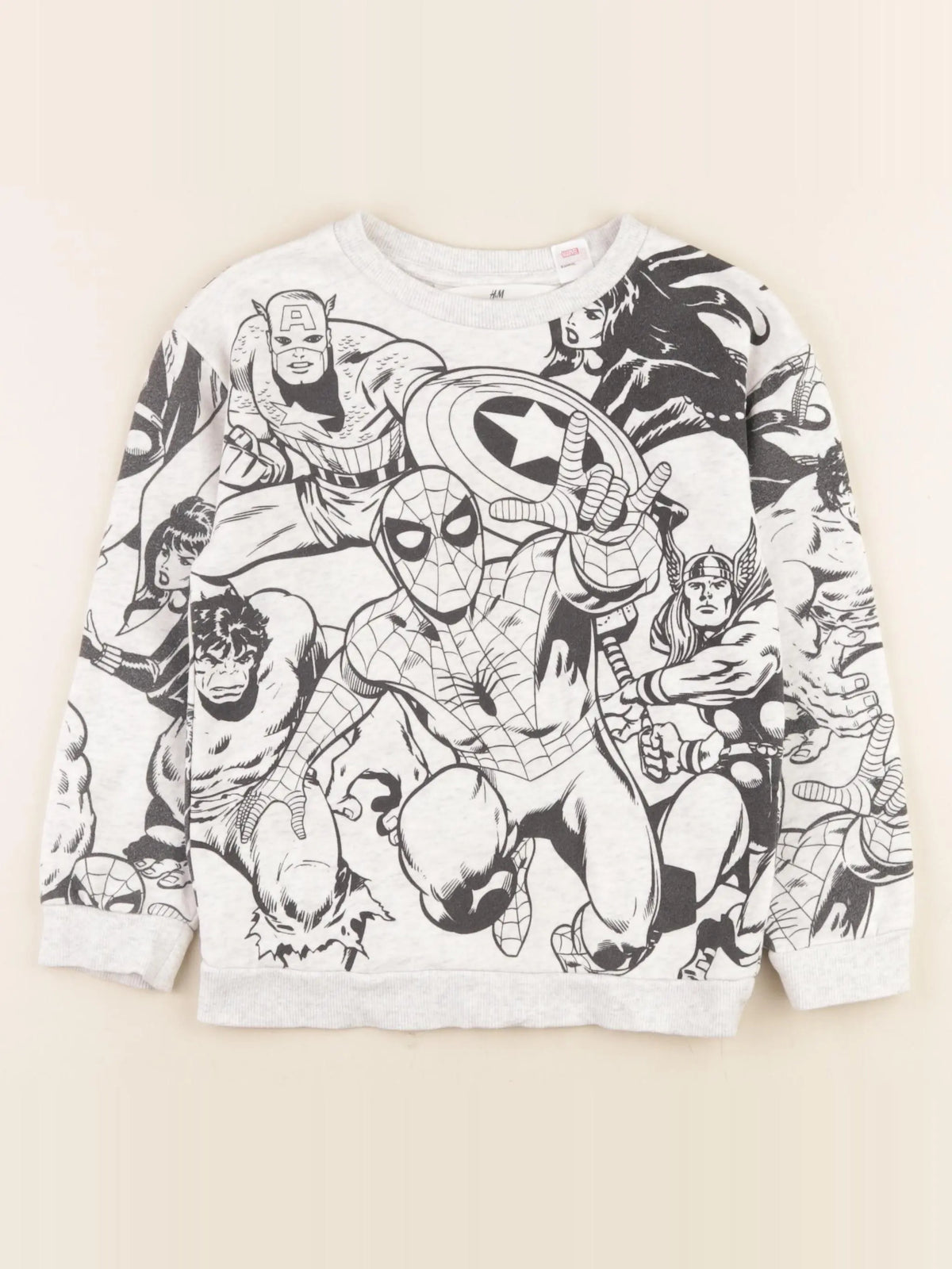 H&M - sweat blanc, noir - 4/6 ans