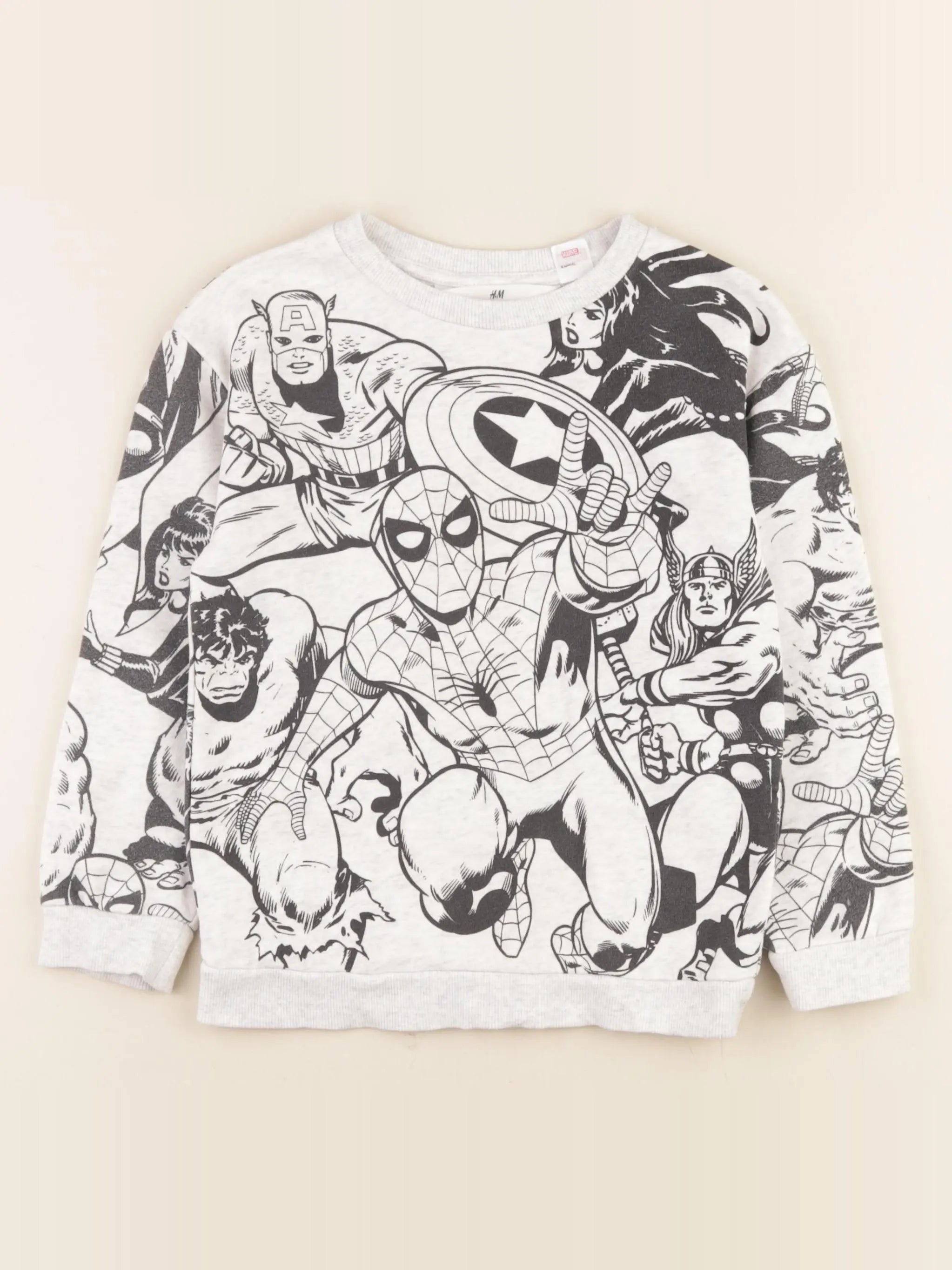 H&M - sweat blanc, noir - 4/6 ans