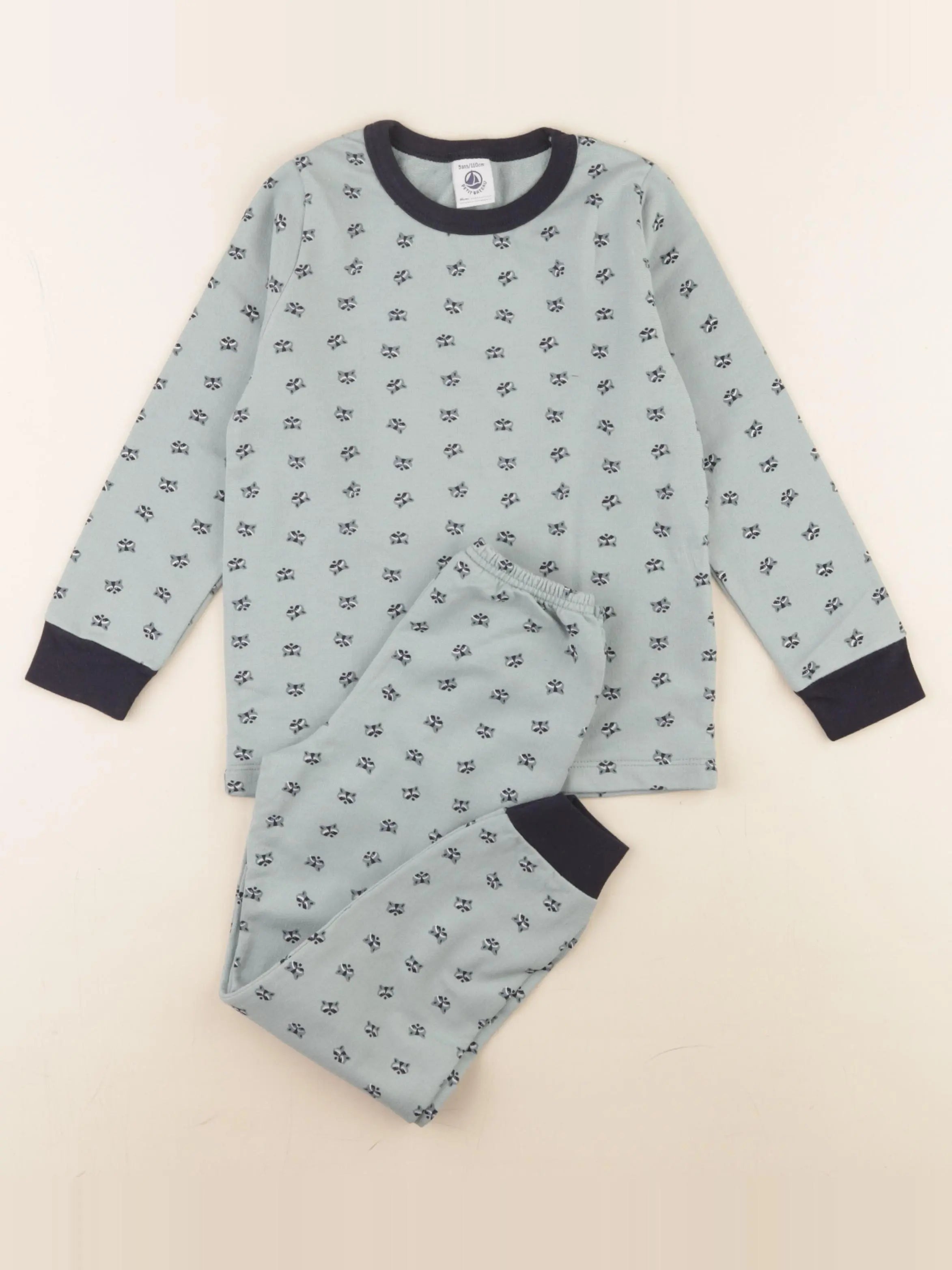 Petit Bateau - pyjama coton vert - 5 ans