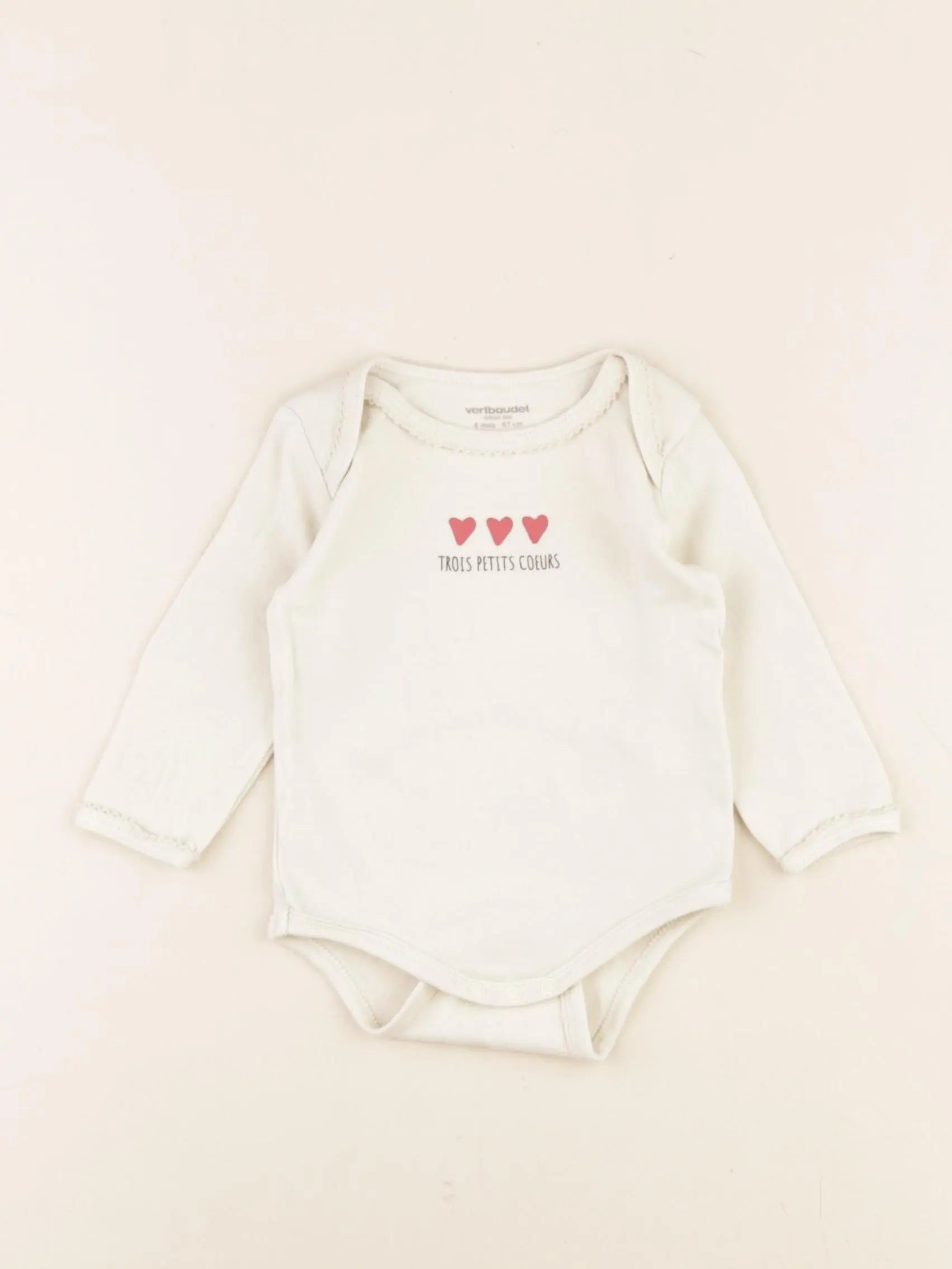 Vertbaudet - body beige - 6 mois