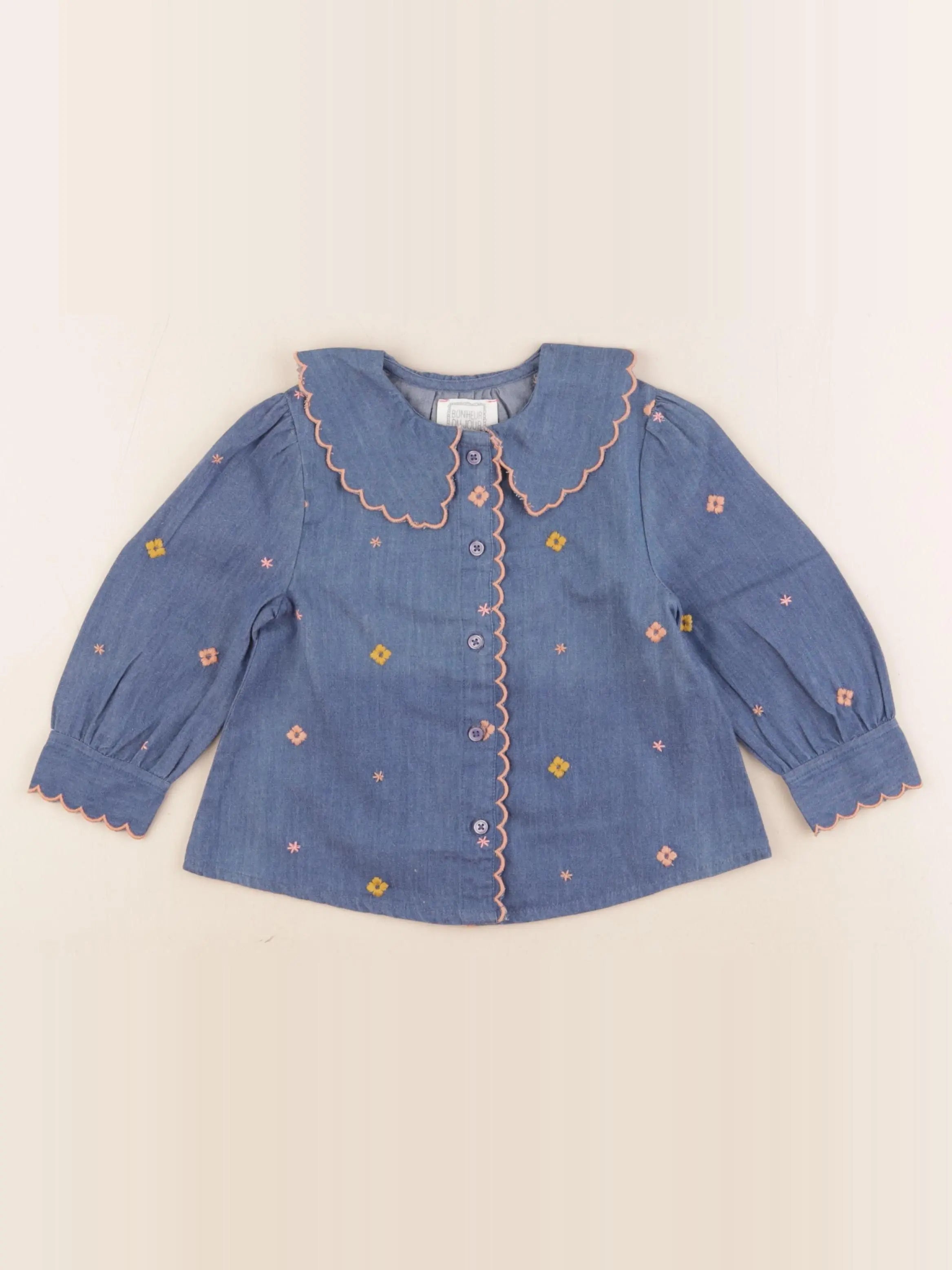 Bonheur du jour - blouse bleu - 2 ans