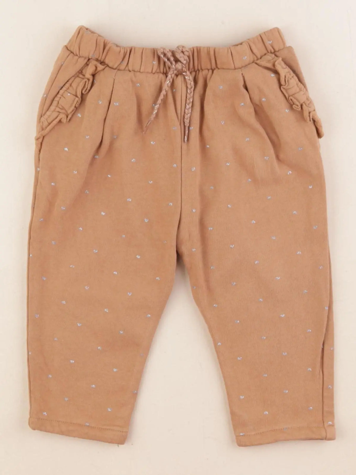 Vertbaudet - pantalon marron, argent - 18 mois