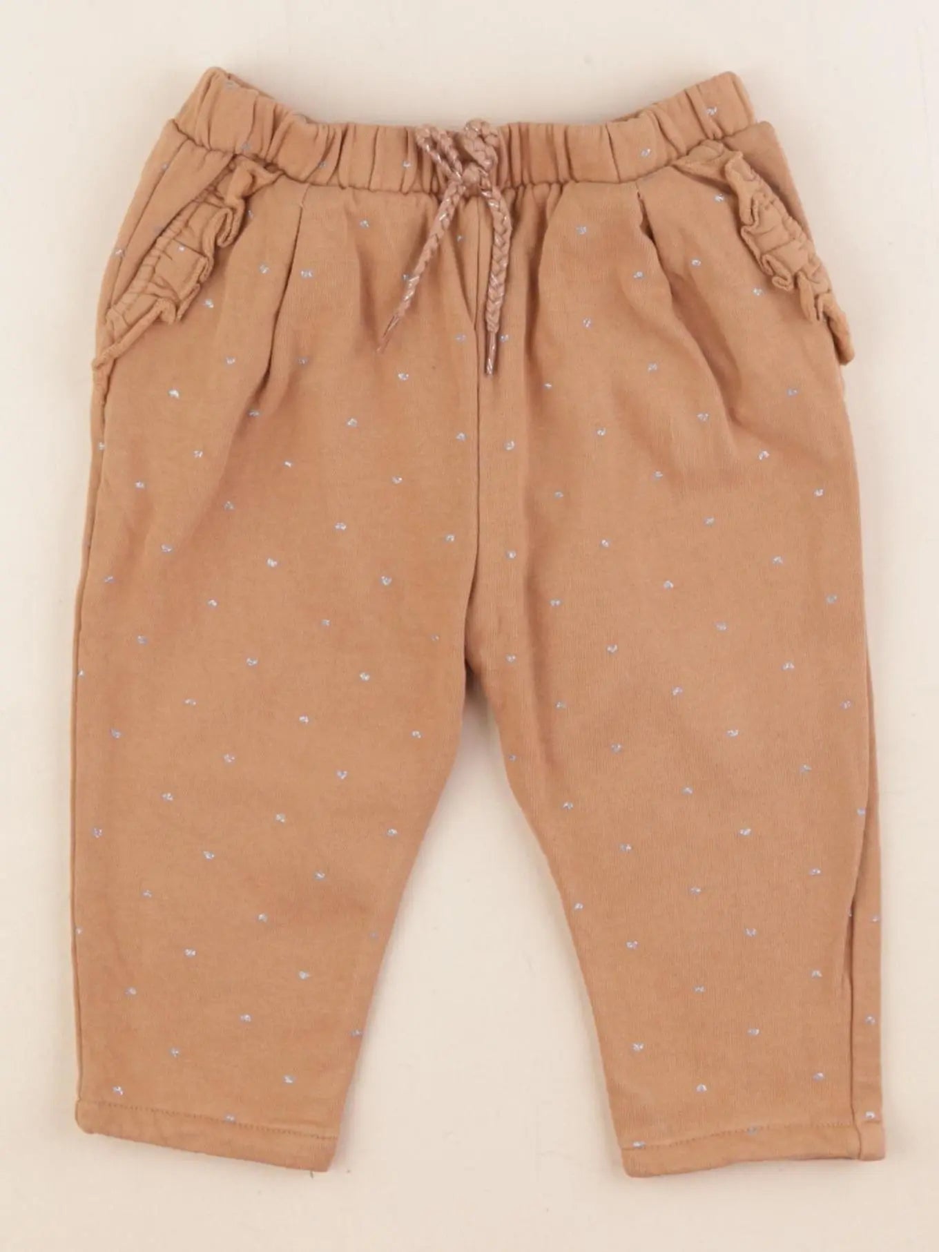 Vertbaudet - pantalon marron, argent - 18 mois