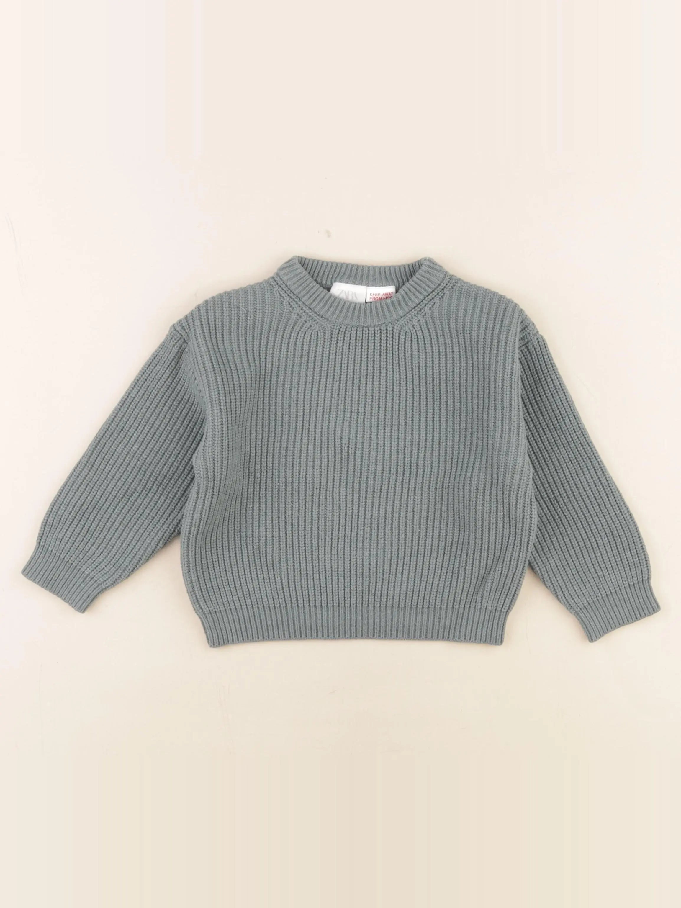 Zara - pull vert - 12/18 mois