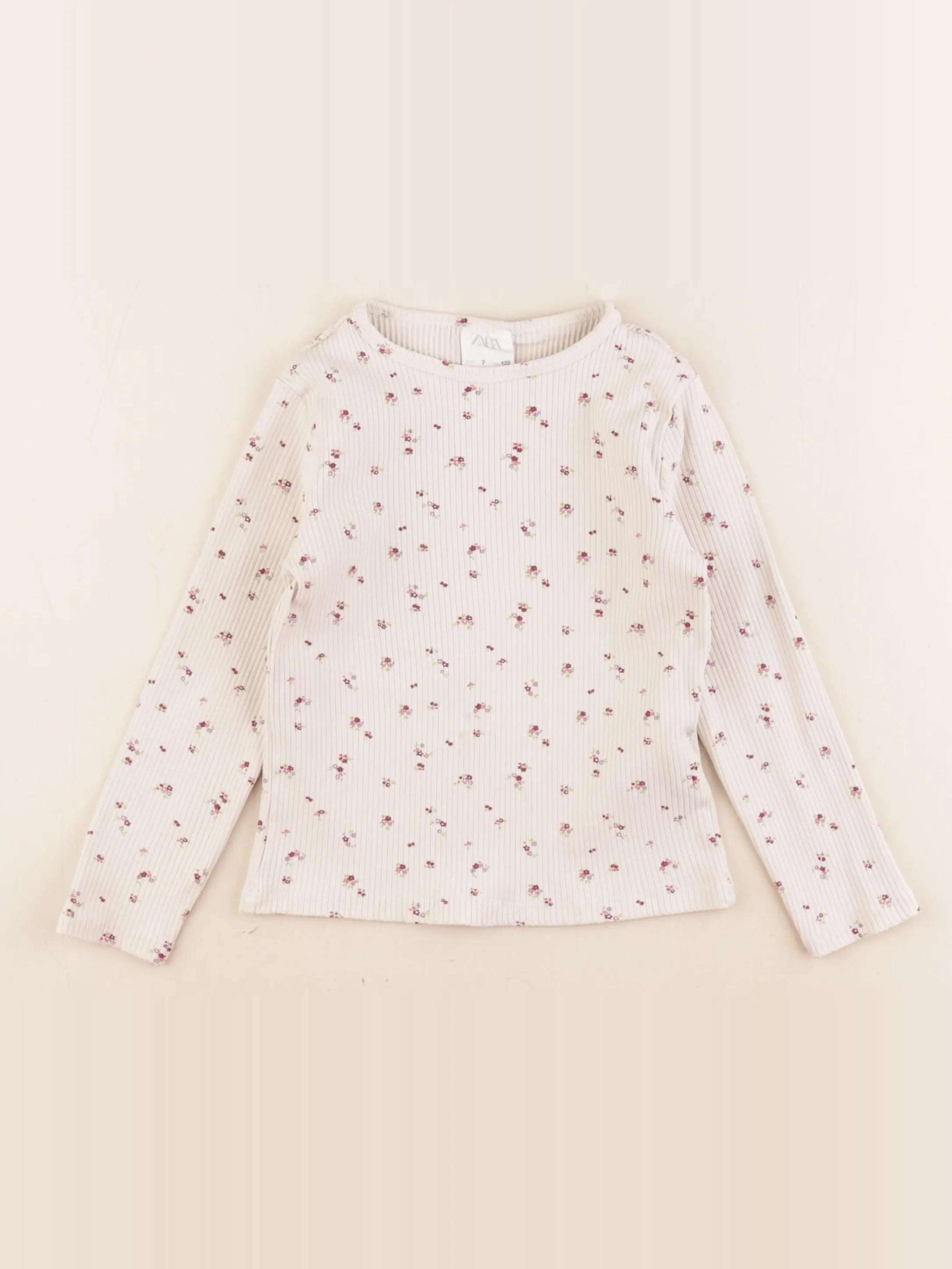 Zara - tee-shirt beige - 7 ans