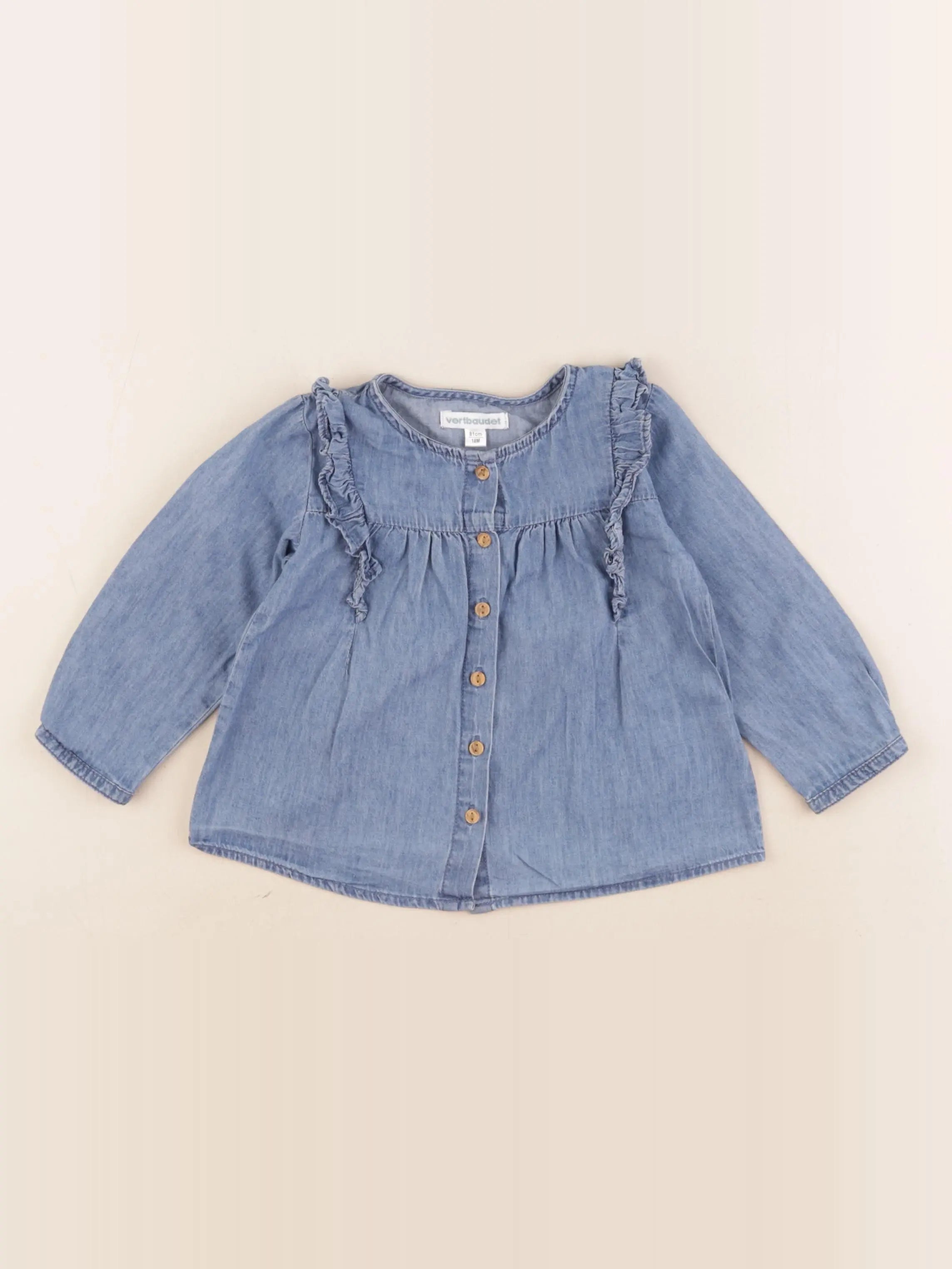 Vertbaudet - blouse bleu - 18 mois
