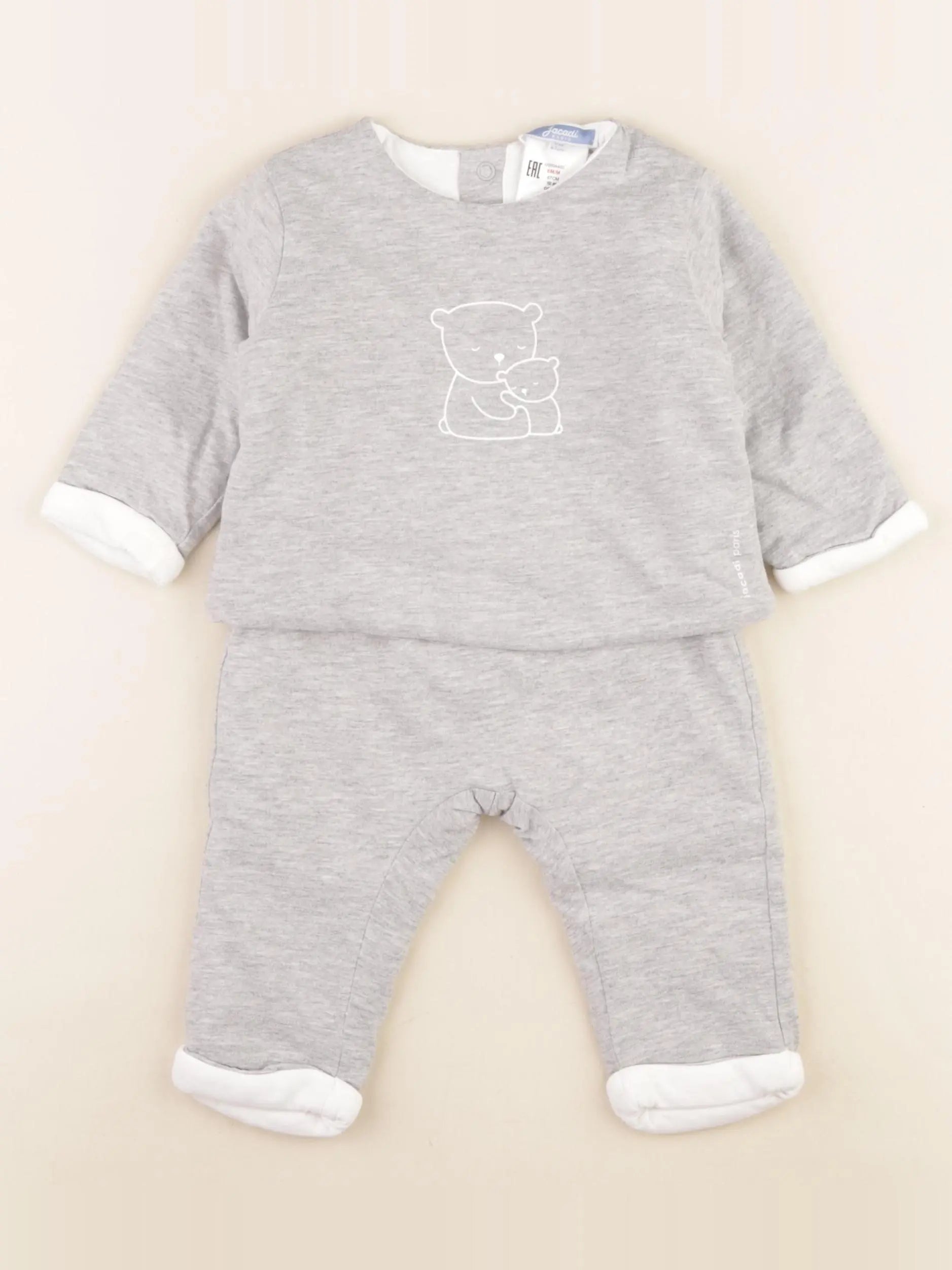 Jacadi - ensemble gris - 6 mois