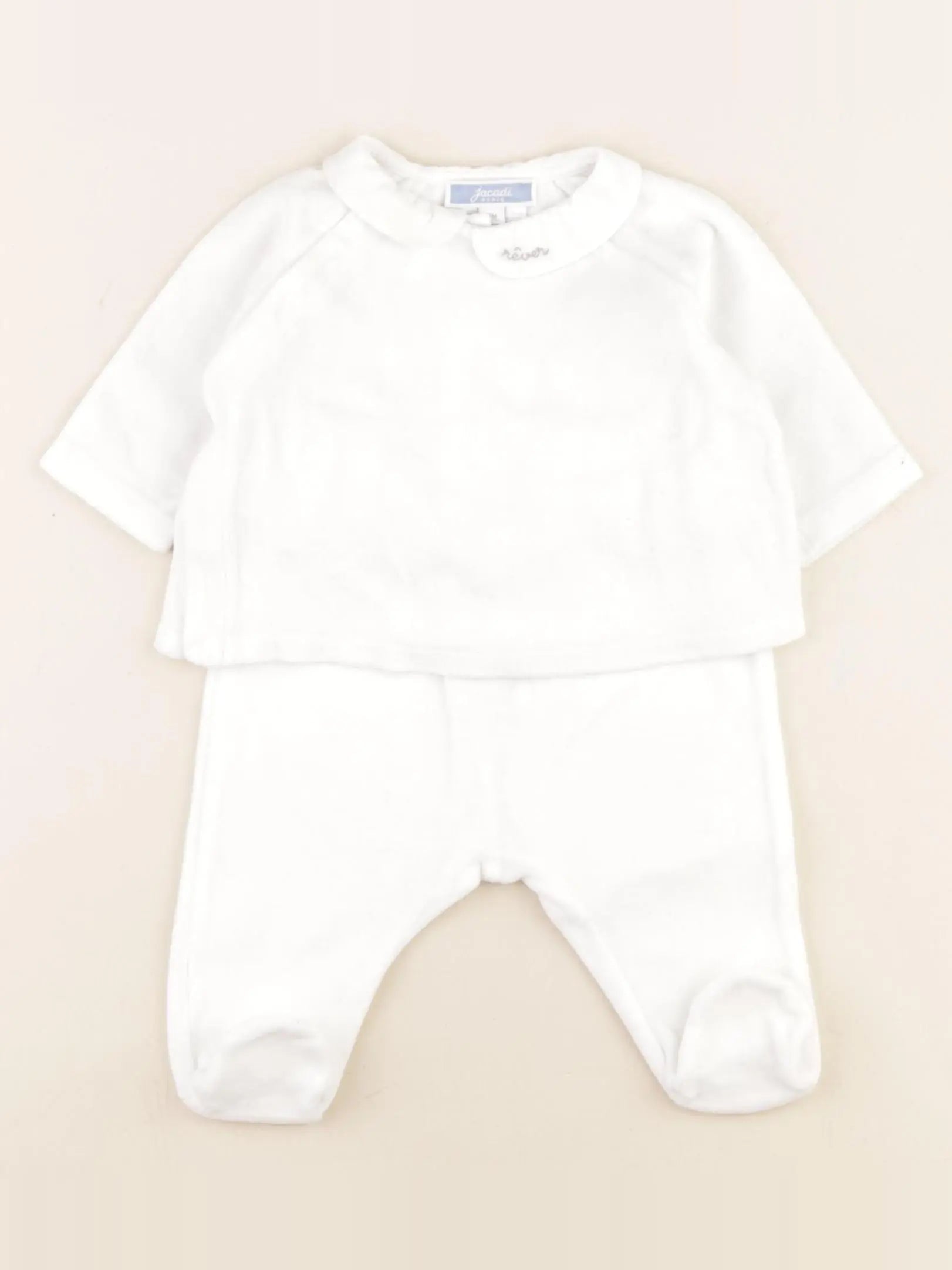 Jacadi - pyjama velours blanc - 3 mois