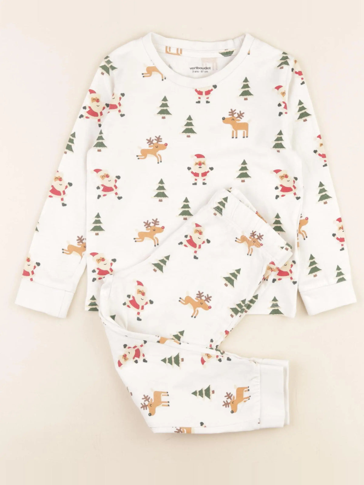 Vertbaudet - pyjama coton blanc - 3 ans