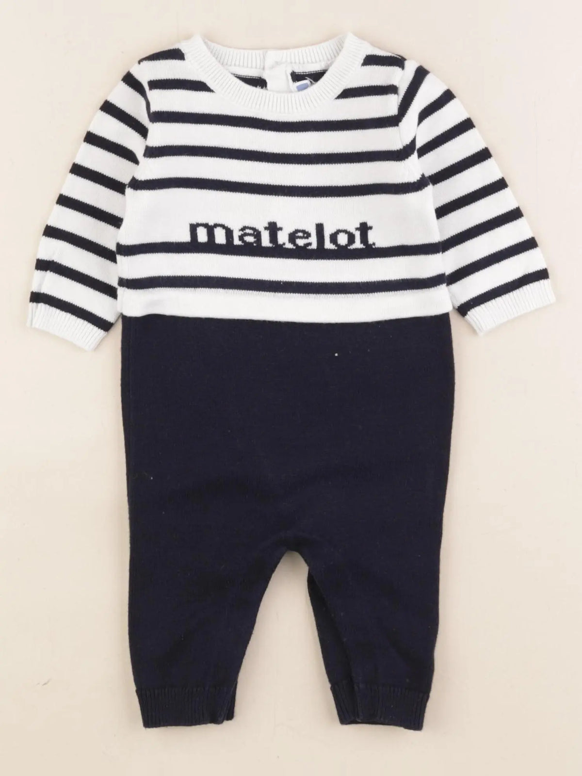 Jacadi - combinaison blanc, bleu - 3 mois