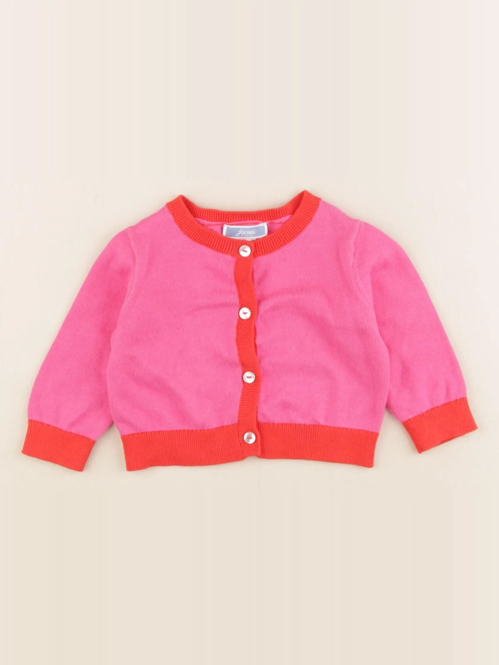 Jacadi - gilet rose - 6 mois