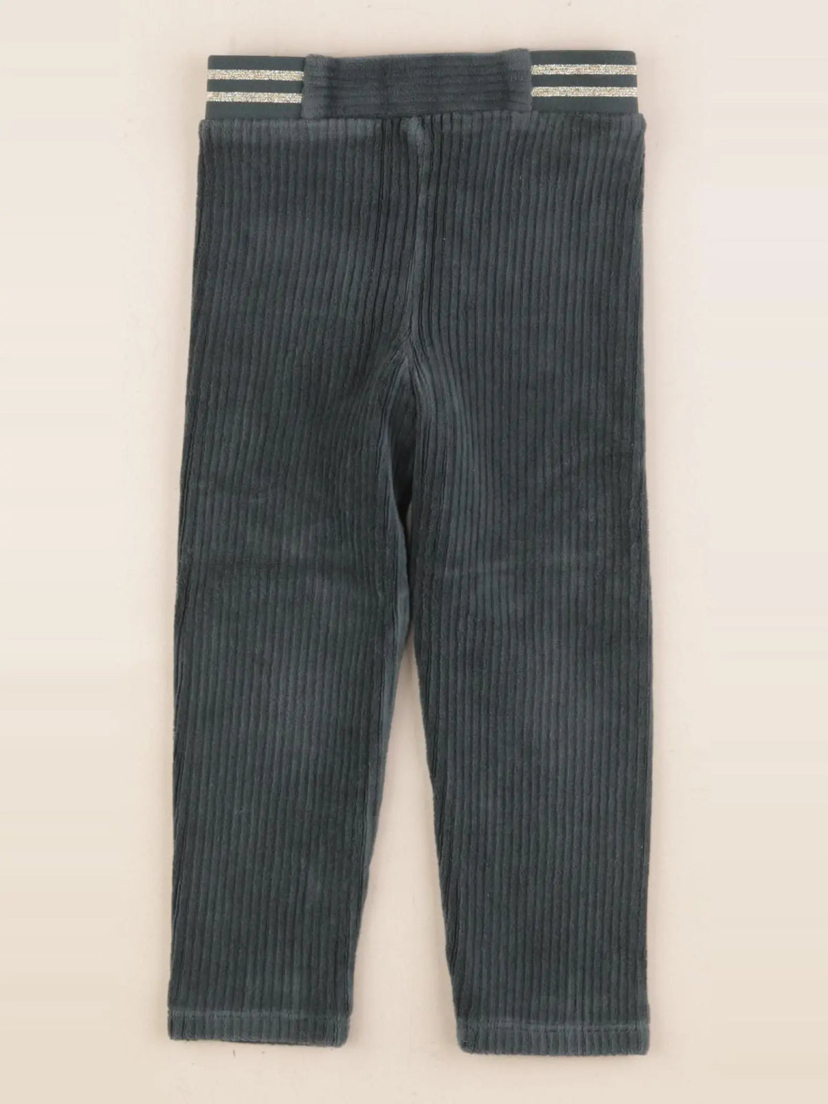 Vertbaudet - legging velours vert, or - 3 ans