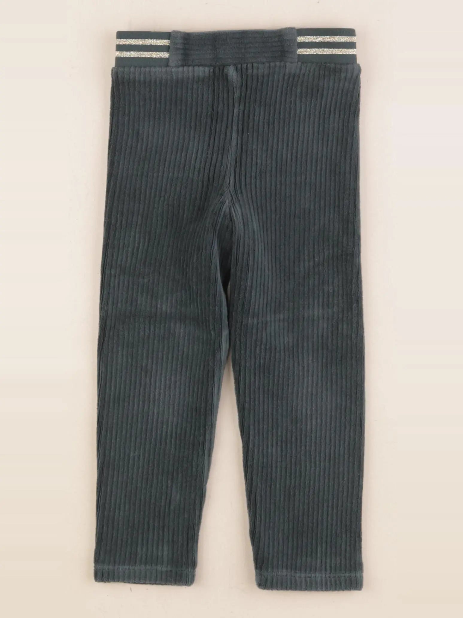 Vertbaudet - legging velours vert, or - 3 ans
