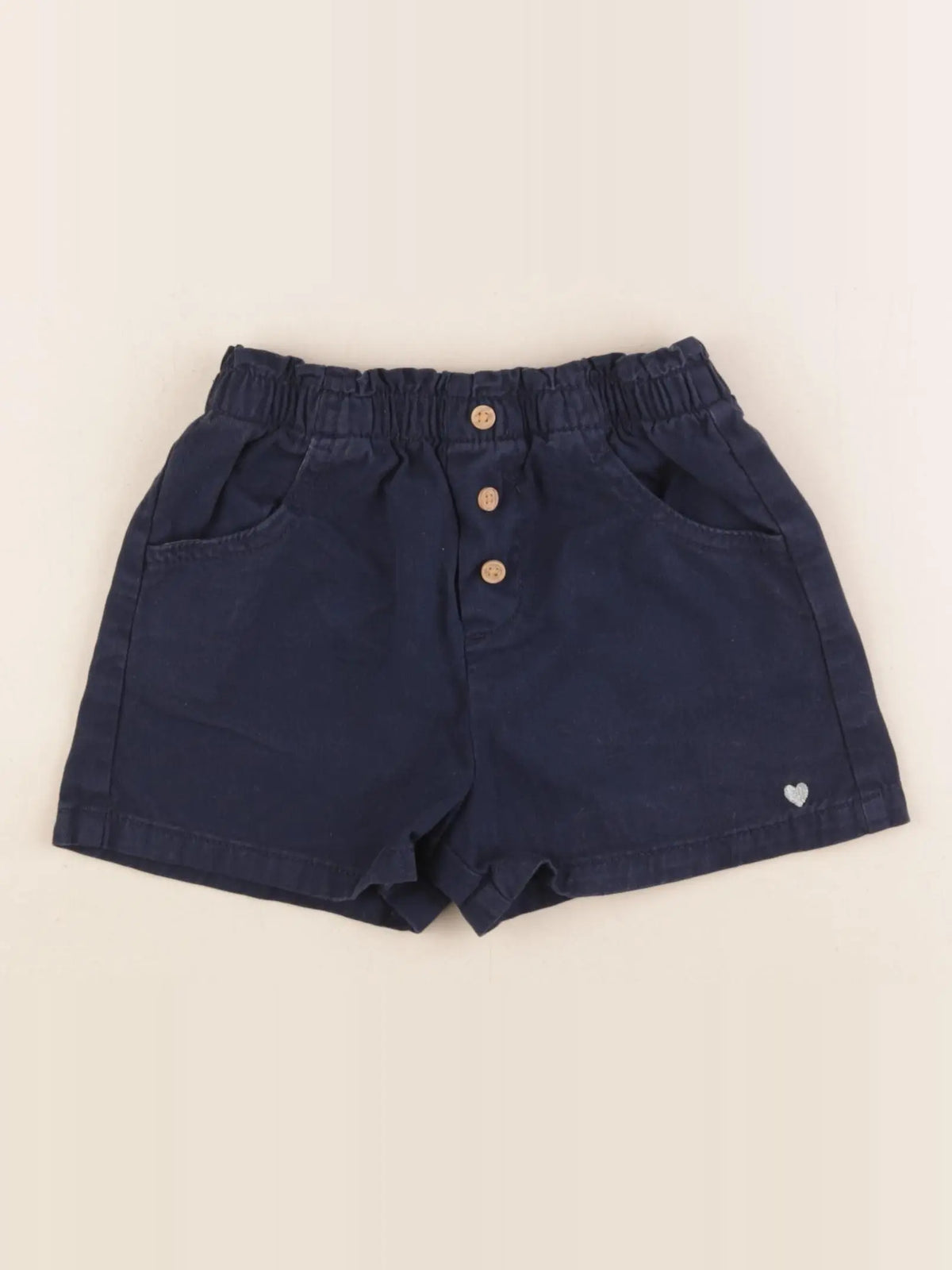 Vertbaudet - short bleu, argent - 4 ans