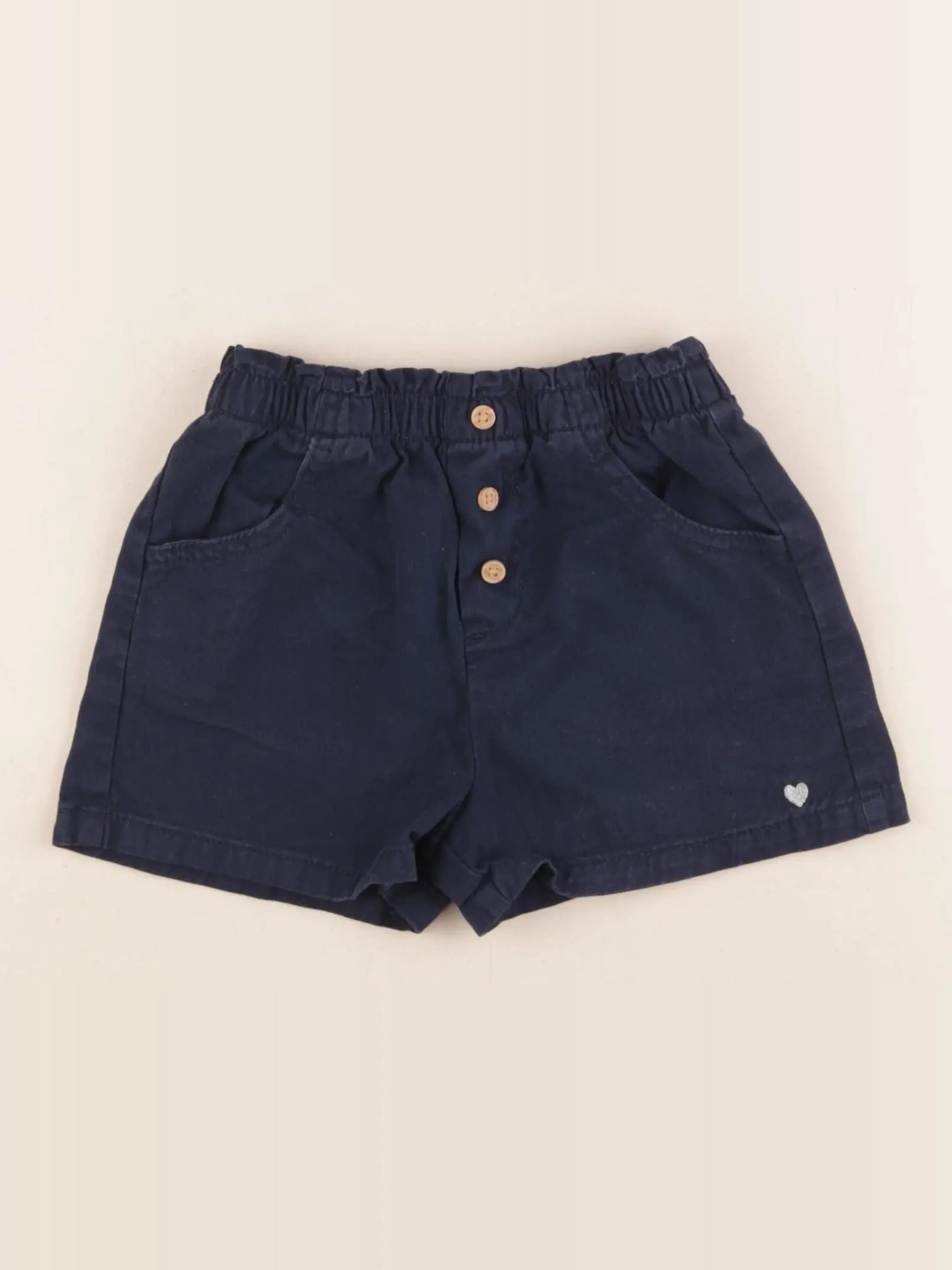 Vertbaudet - short bleu, argent - 4 ans
