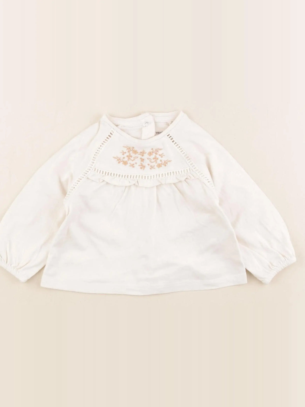 Vertbaudet - tee-shirt beige - 6 mois