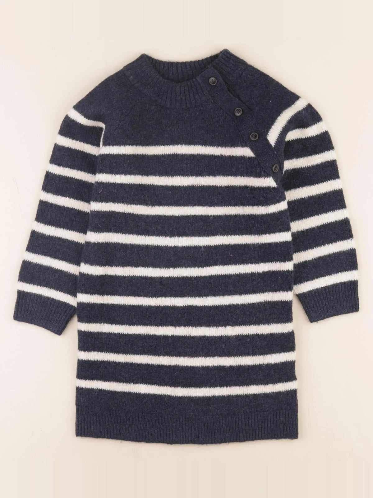 Vertbaudet - robe bleu, blanc - 5 ans