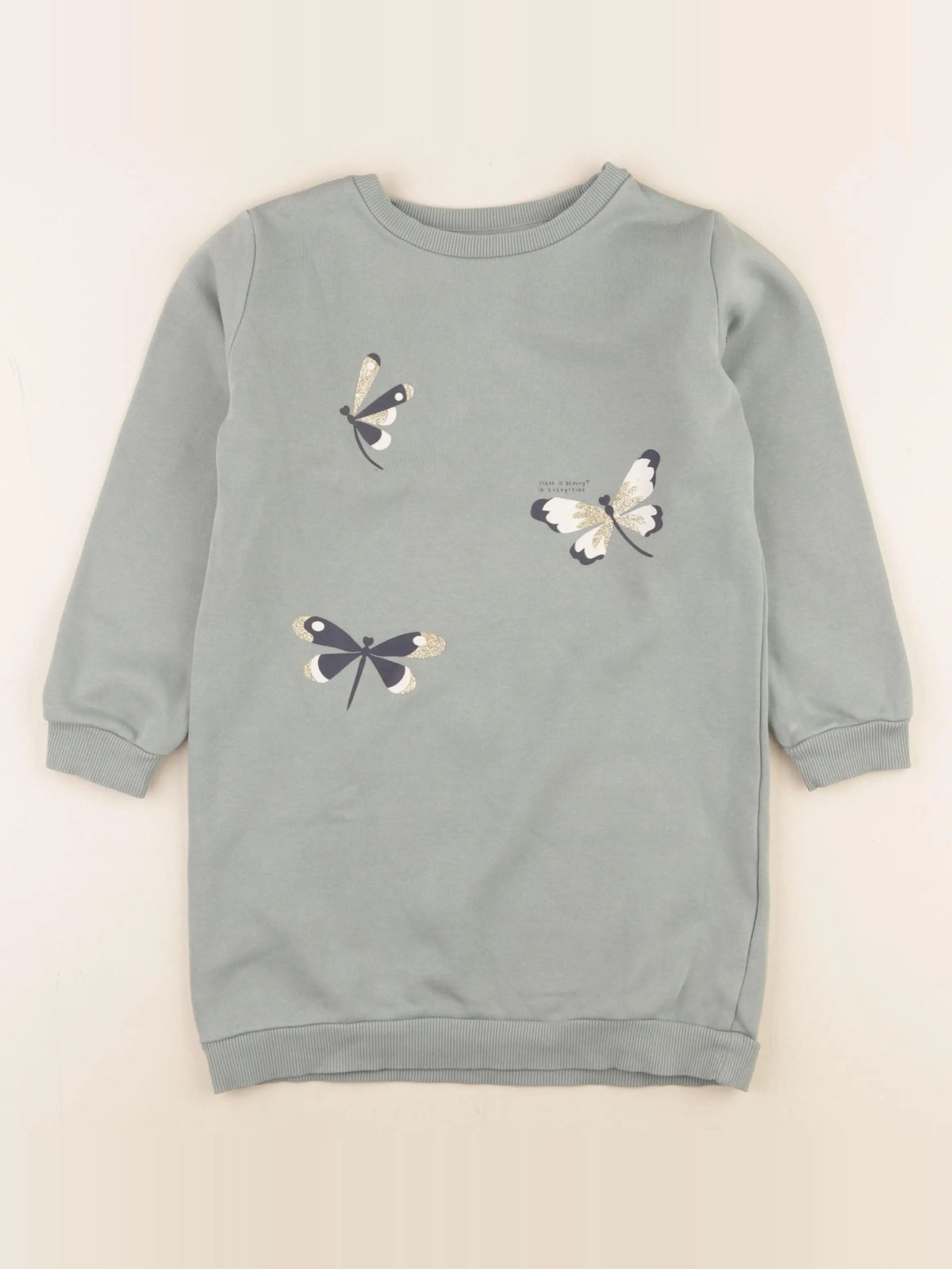 Vertbaudet - robe bleu, or - 5 ans
