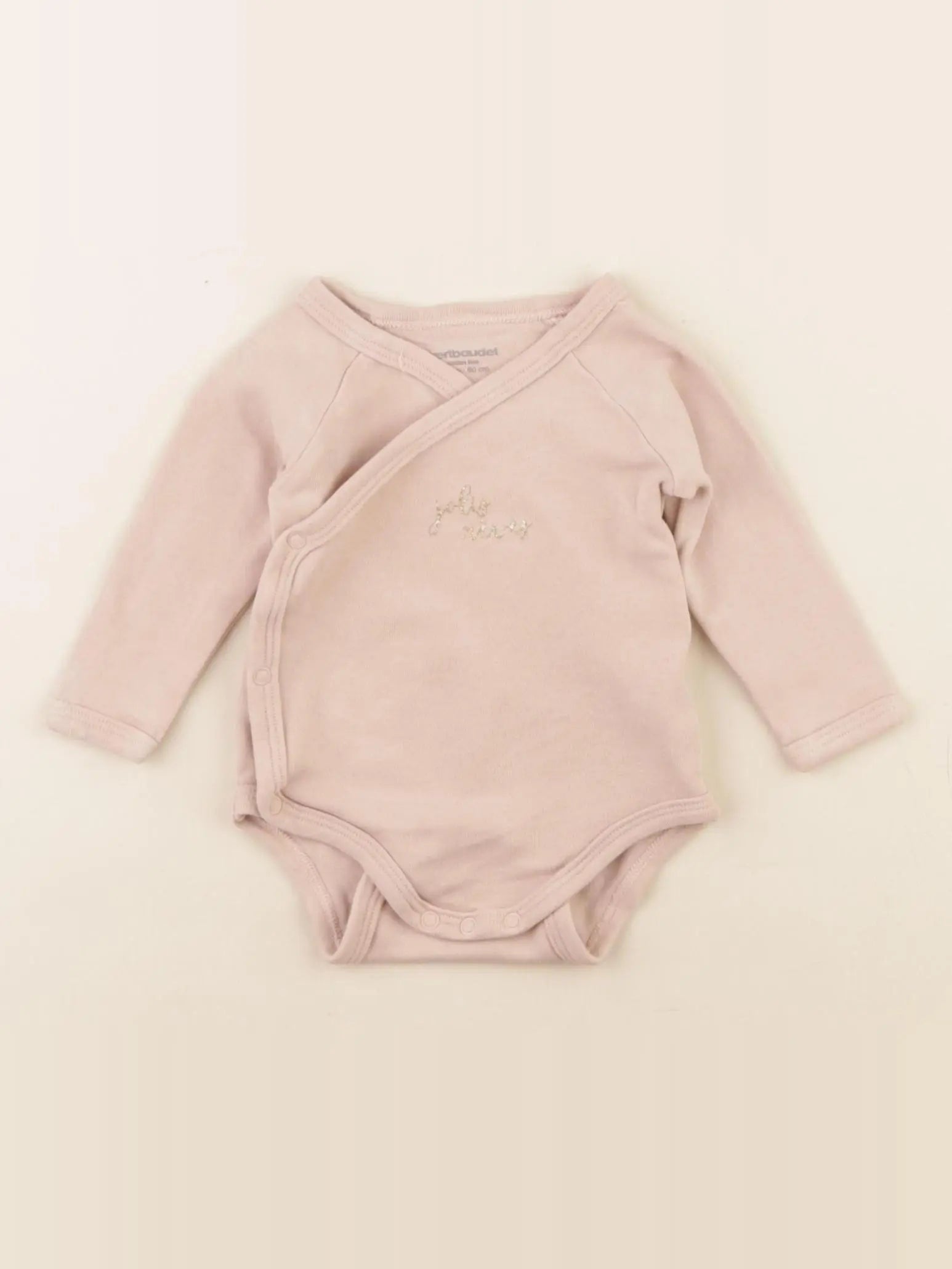 Vertbaudet - body rose, or - 3 mois