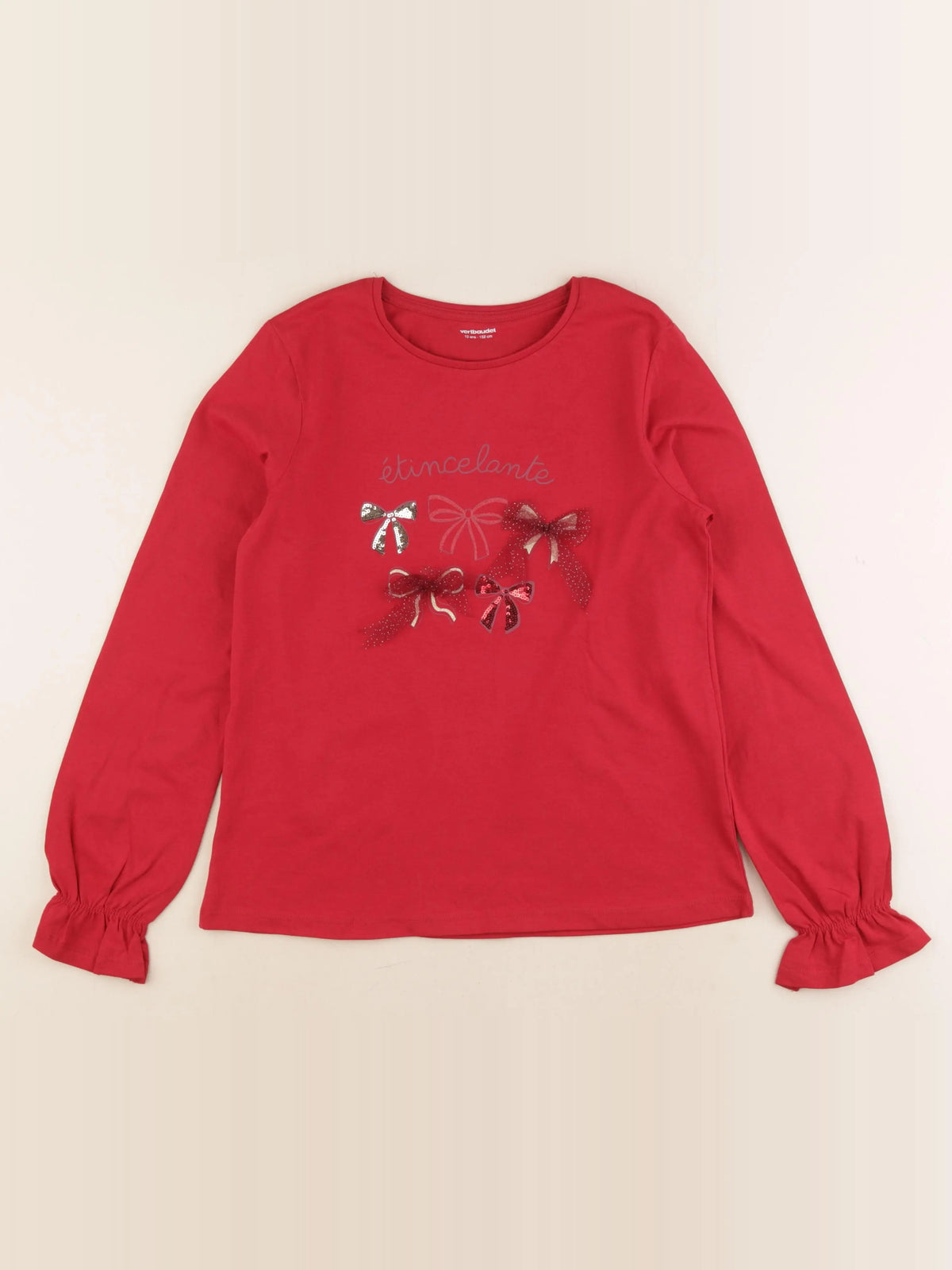 Vertbaudet - tee-shirt rouge - 12 ans