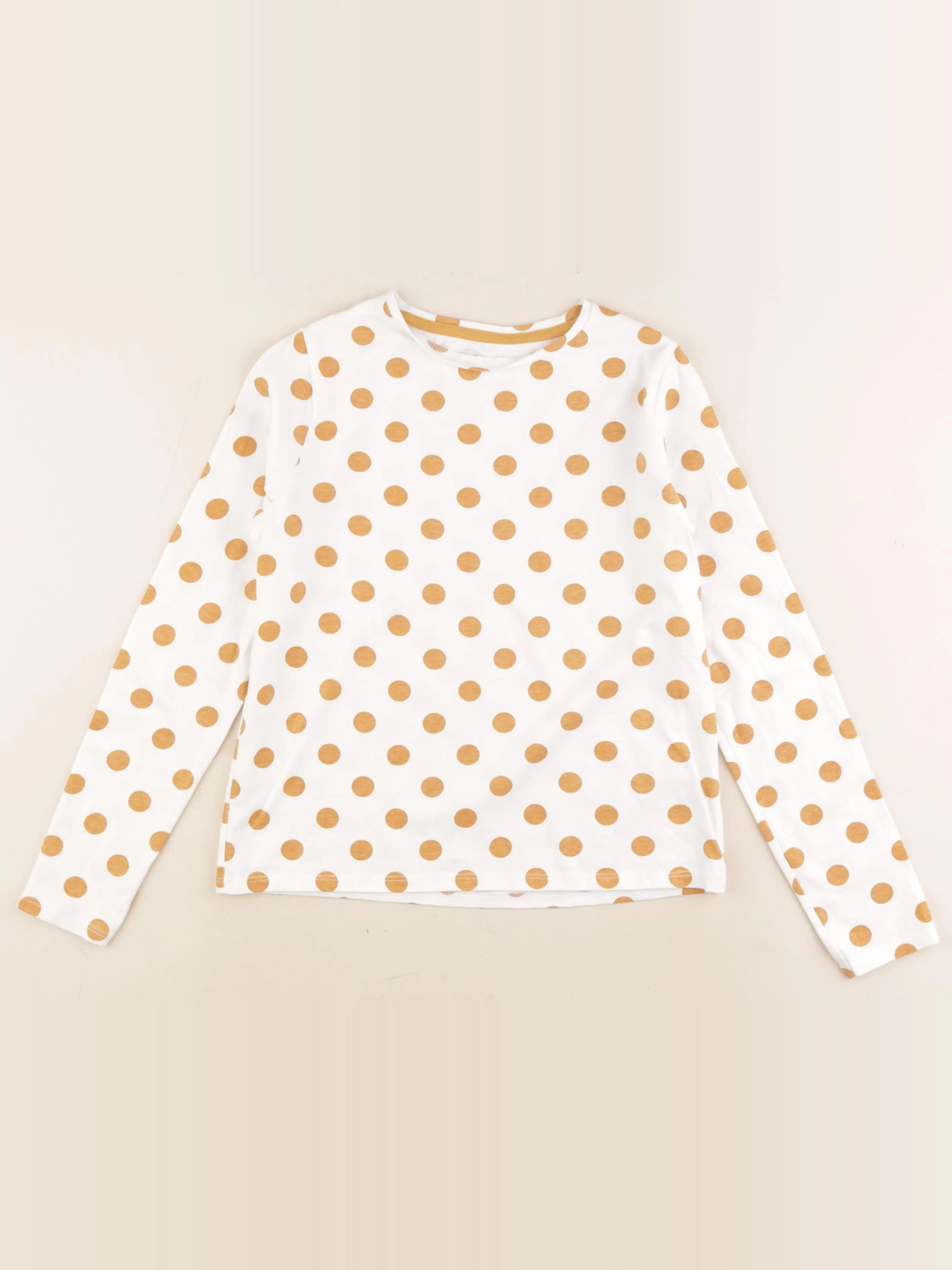 Vertbaudet - tee-shirt blanc, jaune - 10 ans