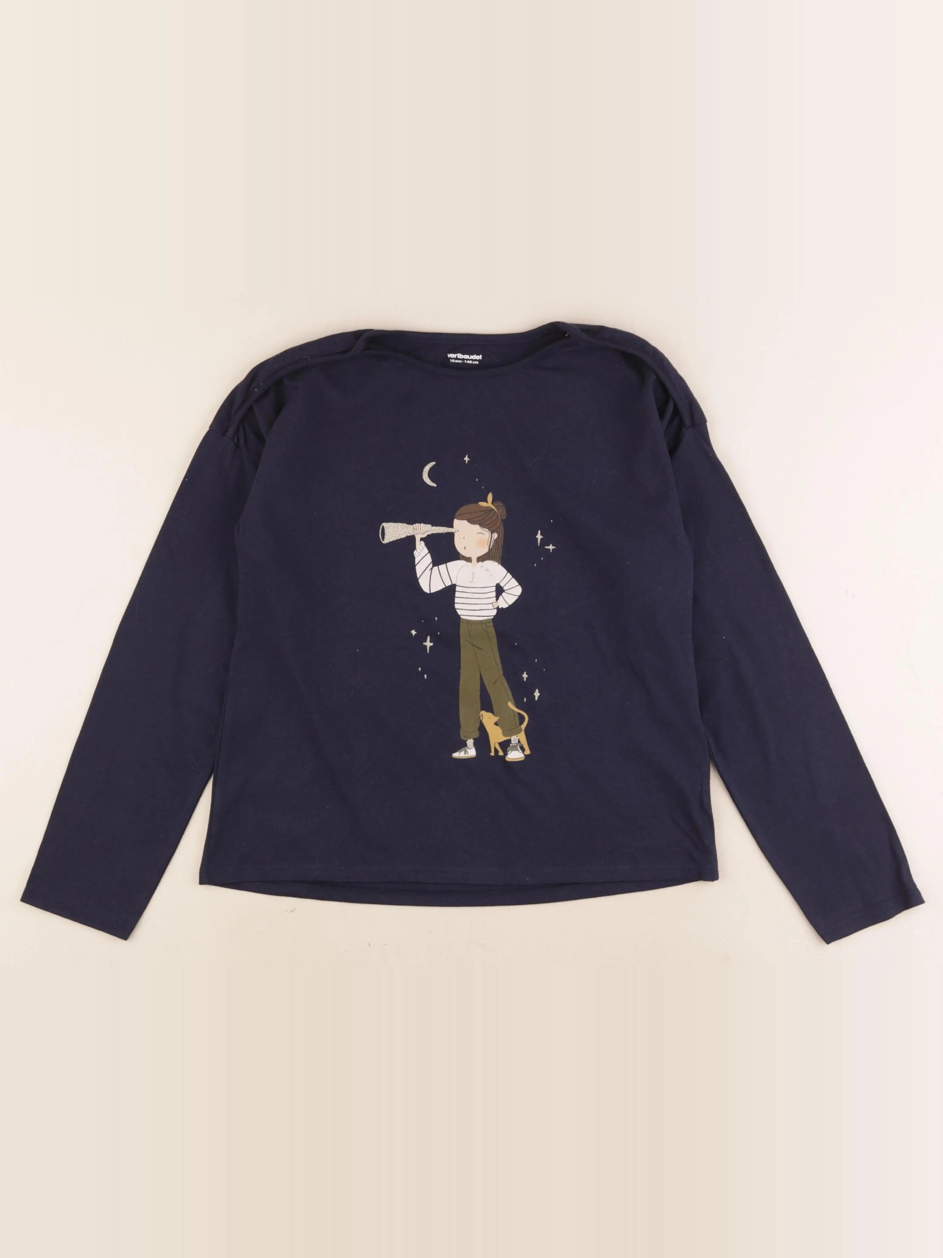 Vertbaudet - tee-shirt bleu - 10 ans