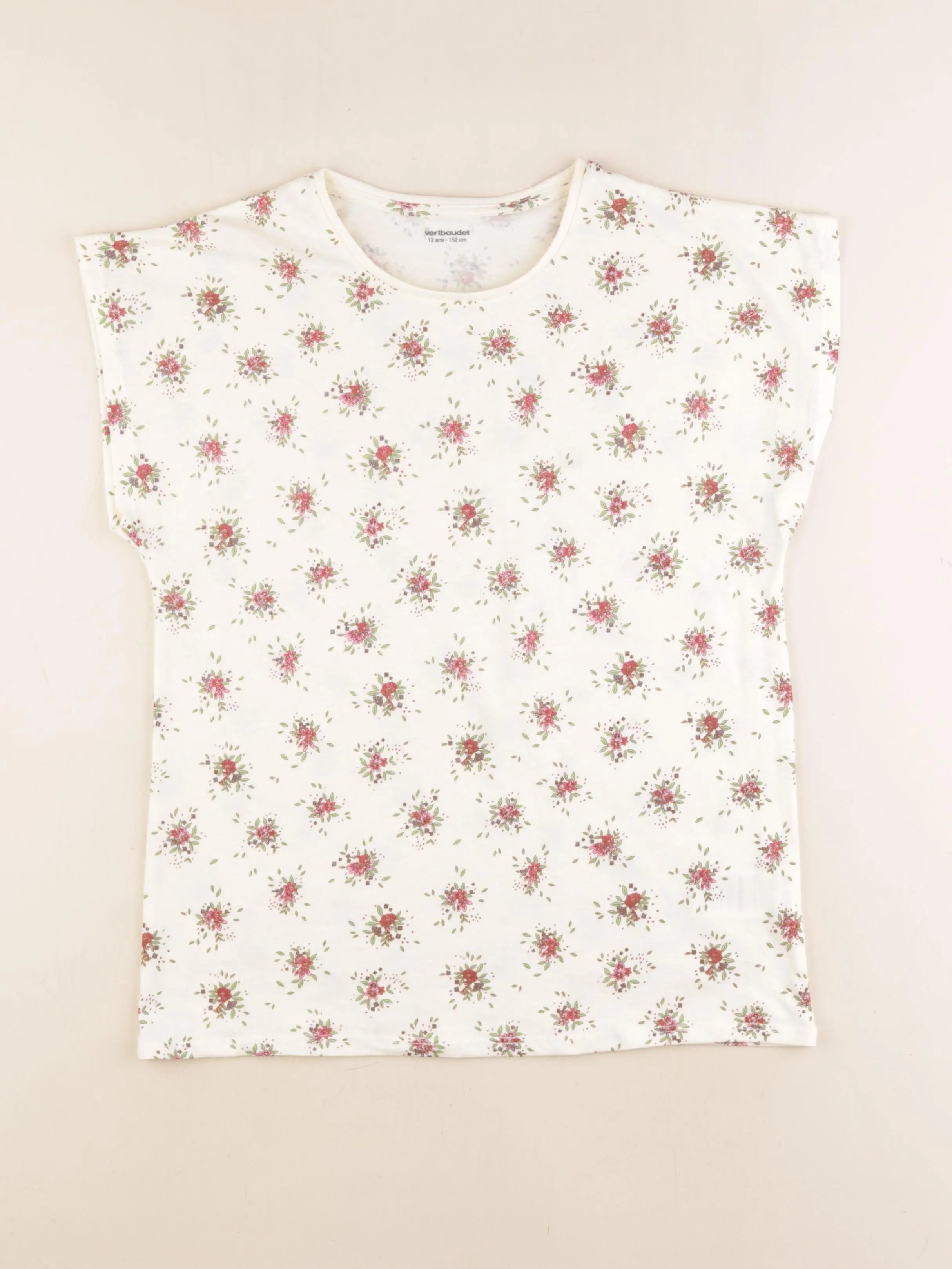 Vertbaudet - tee-shirt beige - 12 ans