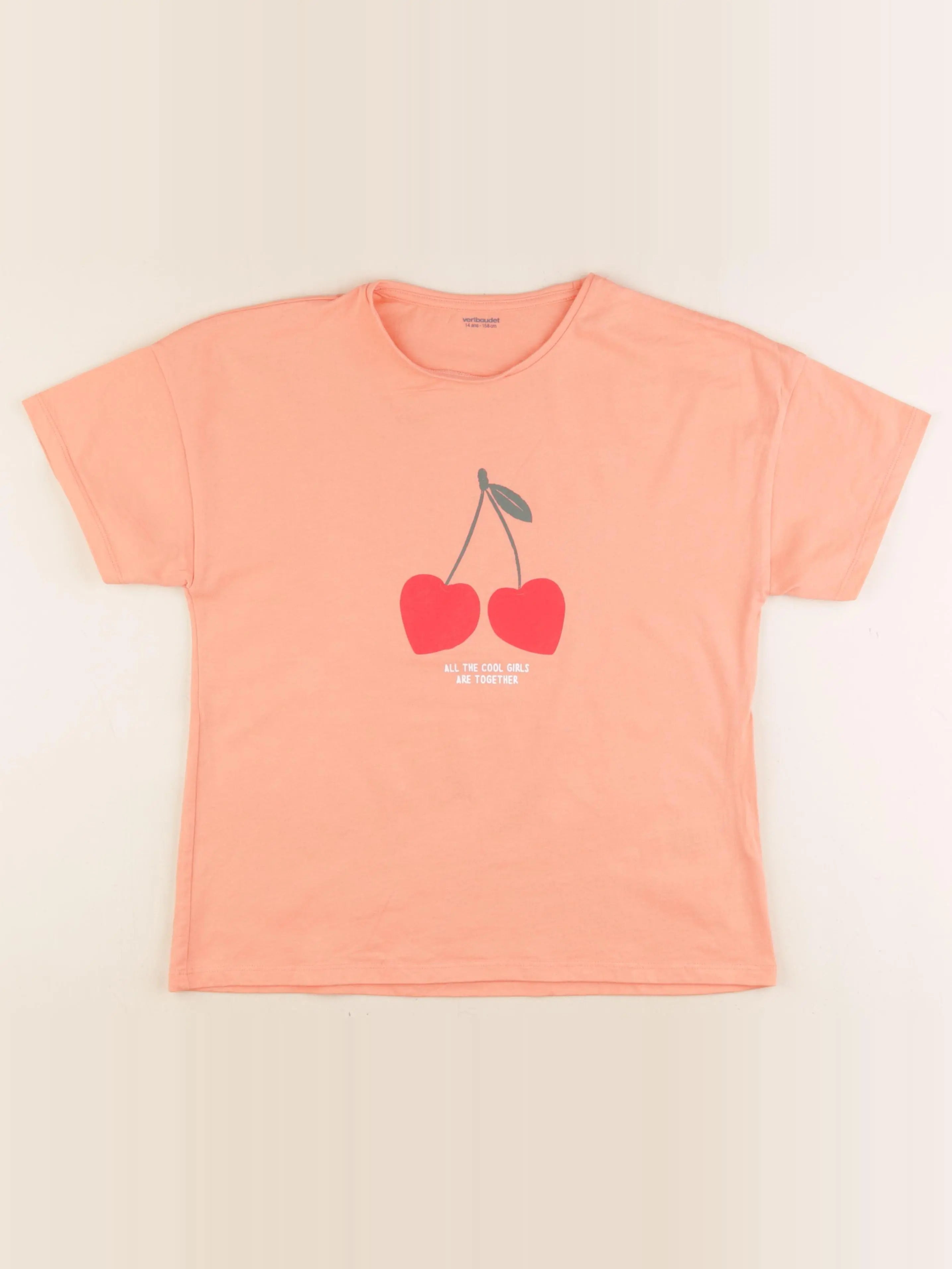 Vertbaudet - tee-shirt orange - 14 ans