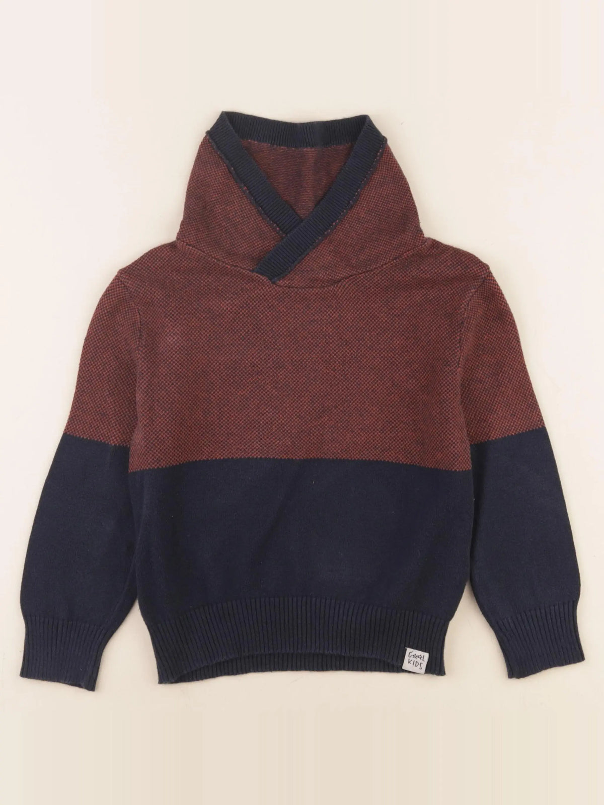 Vertbaudet - pull bleu, rouge - 4 ans