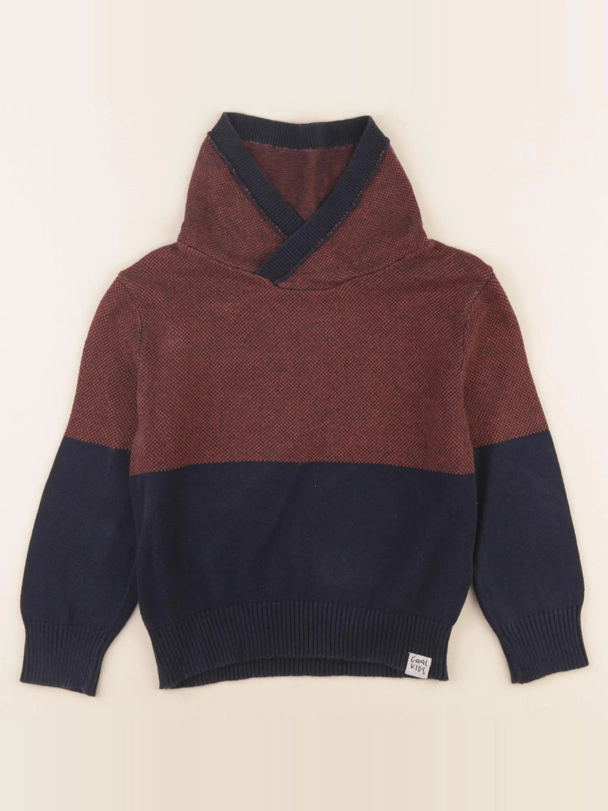 Vertbaudet - pull bleu, rouge - 4 ans