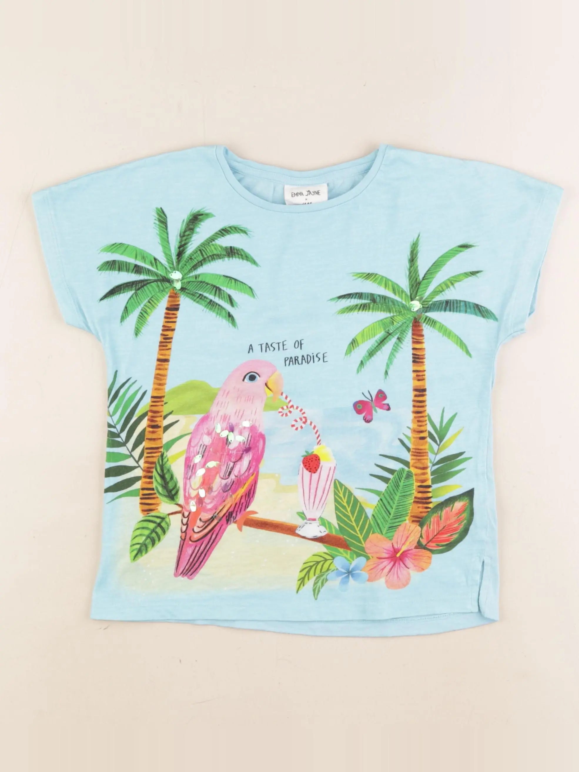H&M - tee-shirt bleu - 4/6 ans