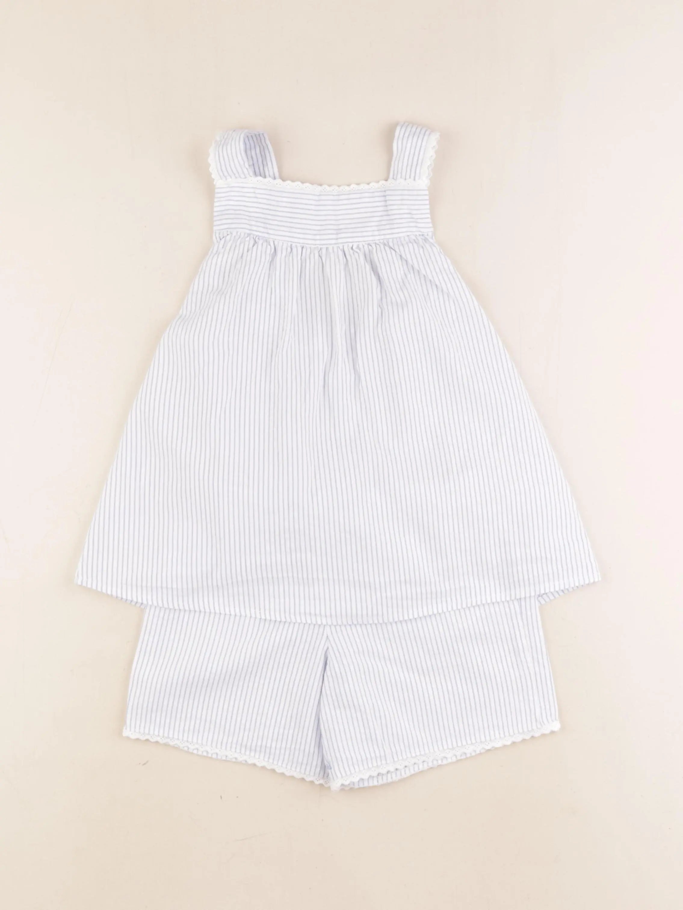 Vertbaudet - pyjama coton bleu, blanc - 6 ans