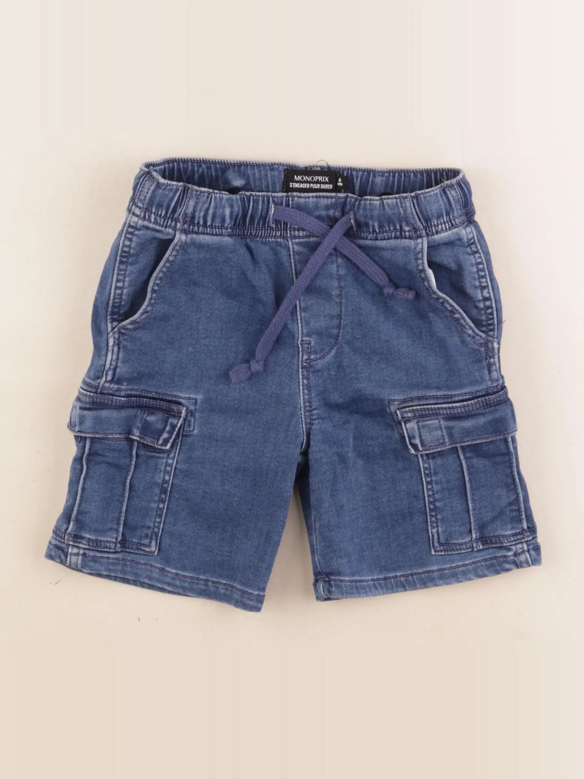 Monoprix - short bleu - 6 ans