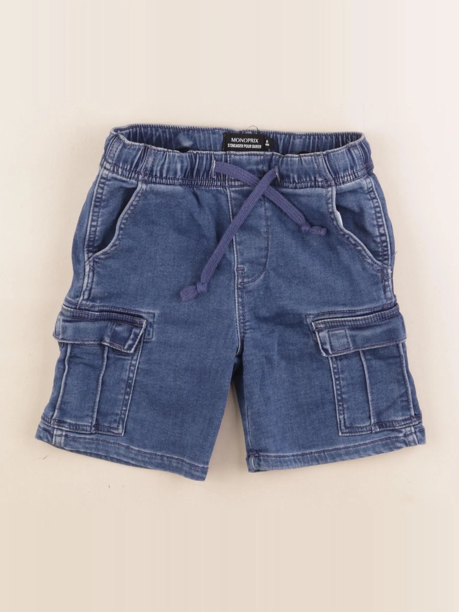Monoprix - short bleu - 6 ans