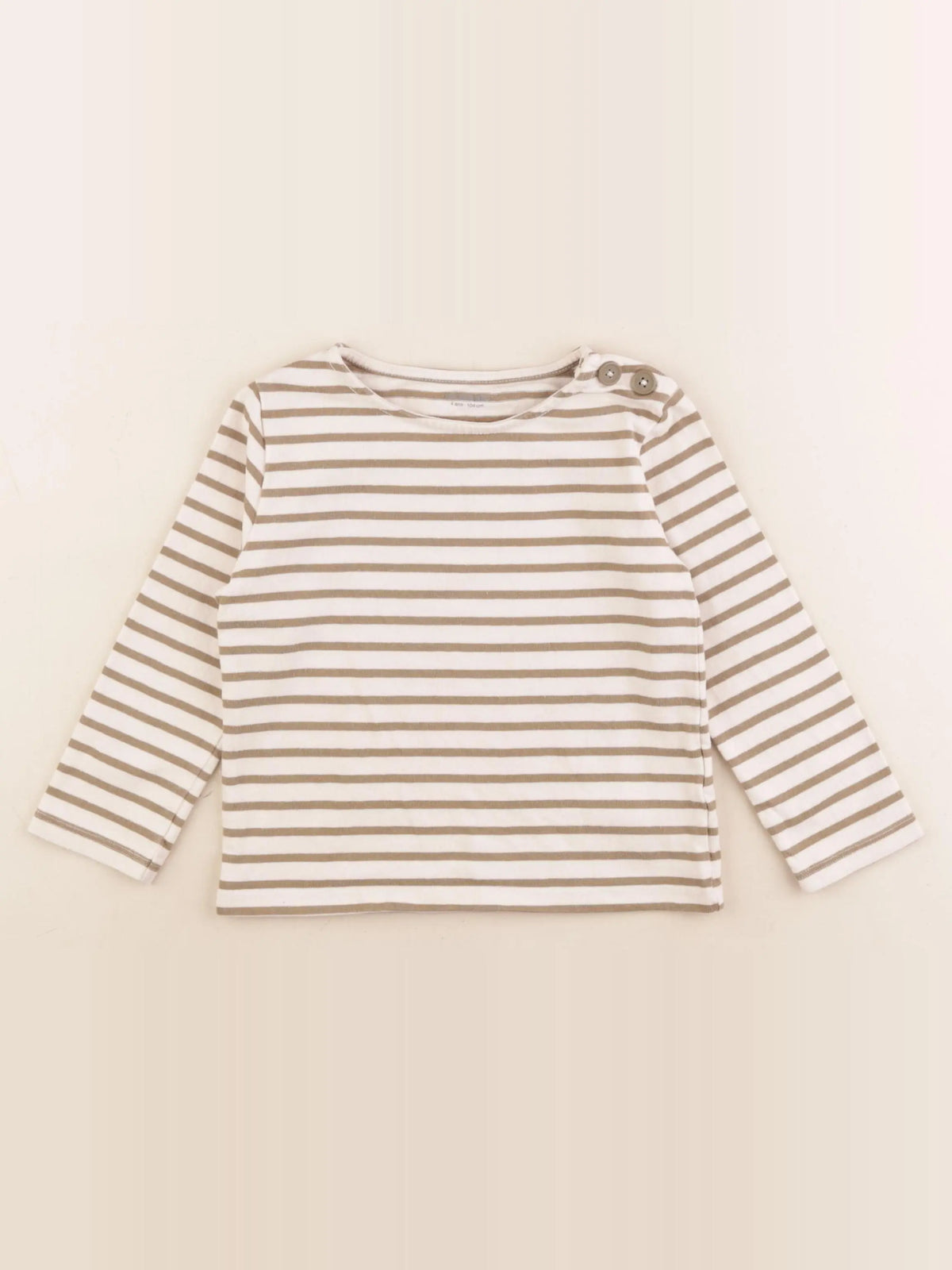 Vertbaudet - tee-shirt beige, vert - 4 ans