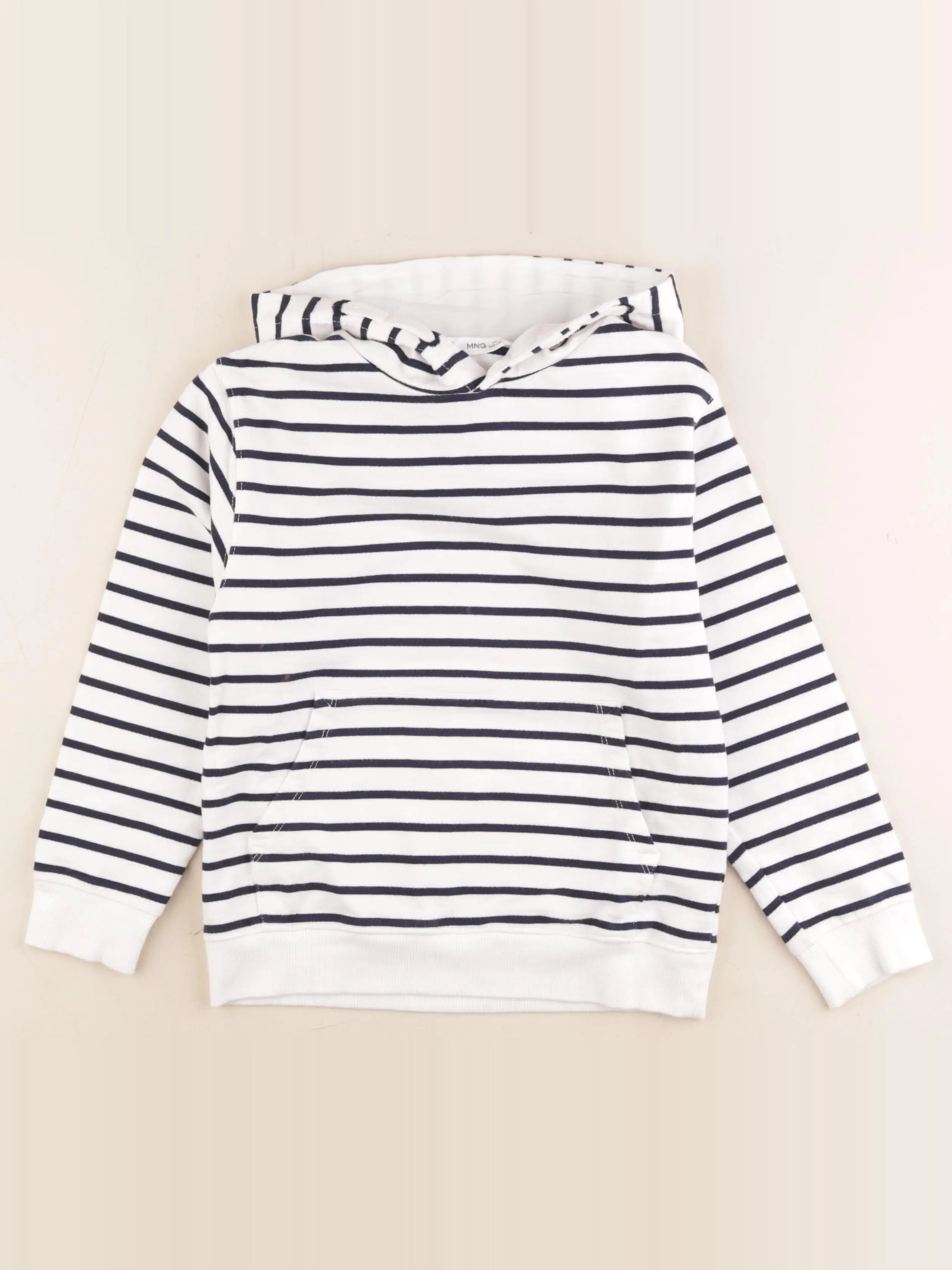 Mango - sweat blanc, bleu - 7/8 ans