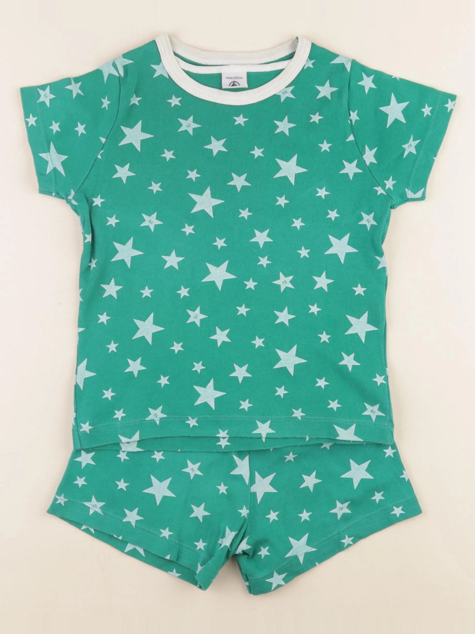 Petit Bateau - pyjama coton vert - 4 ans