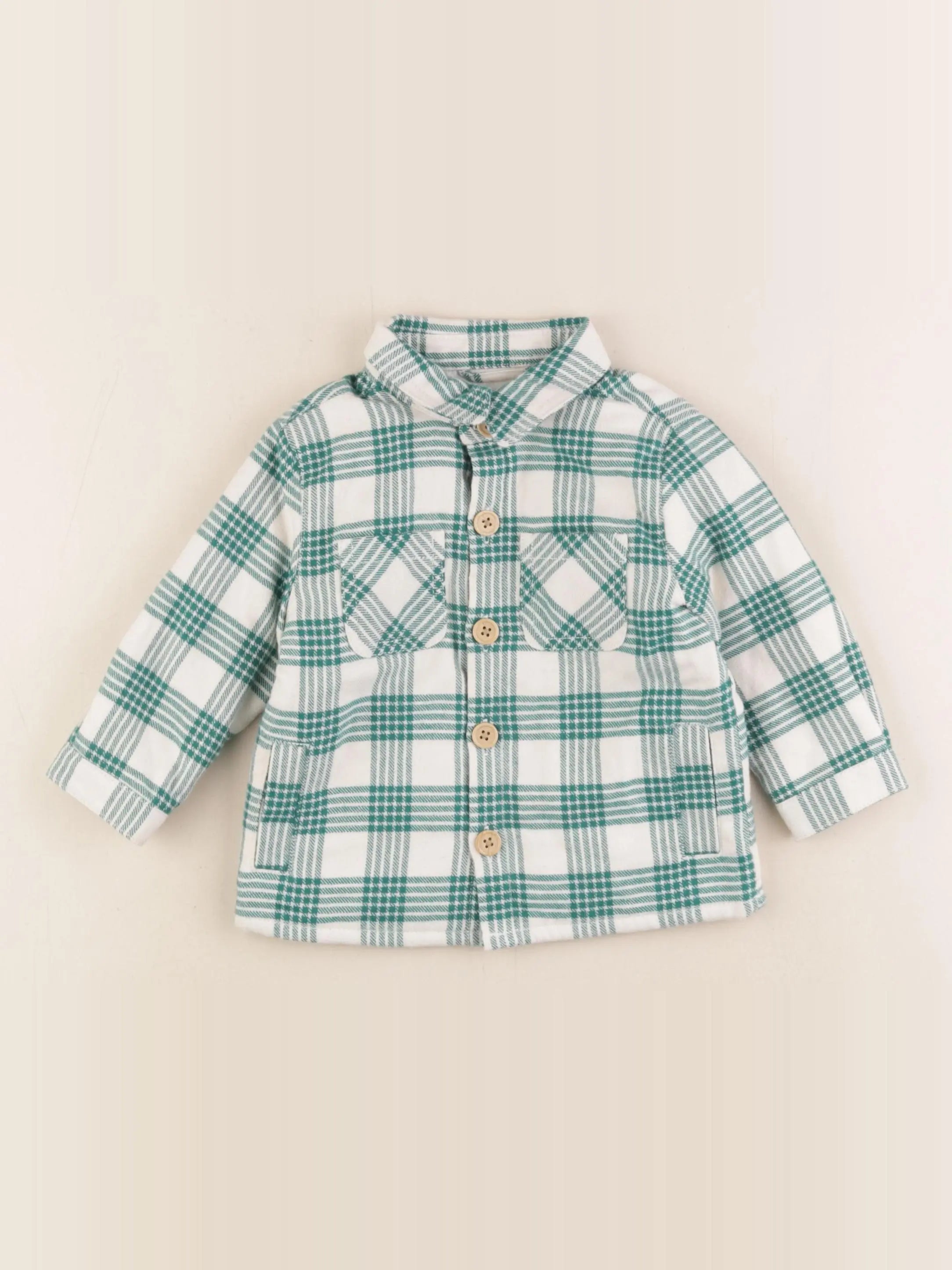 Boutchou - chemise vert - 9 mois