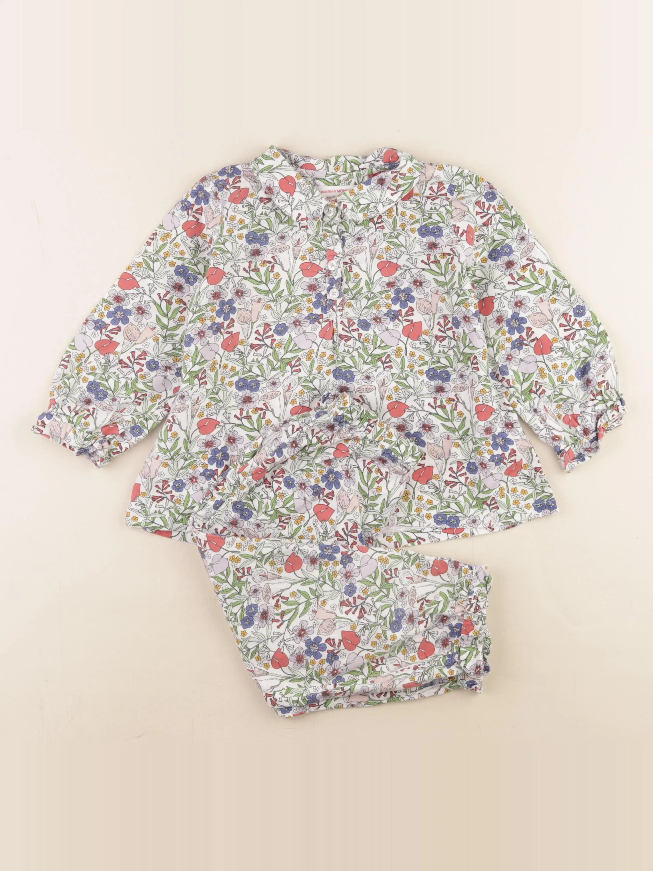Monoprix - pyjama coton multicolore - 3 ans
