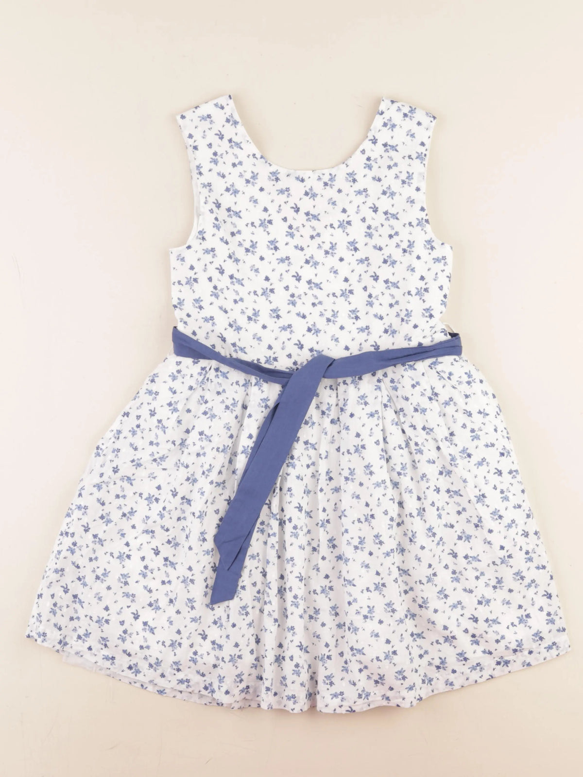 Vertbaudet - robe bleu, blanc - 8 ans