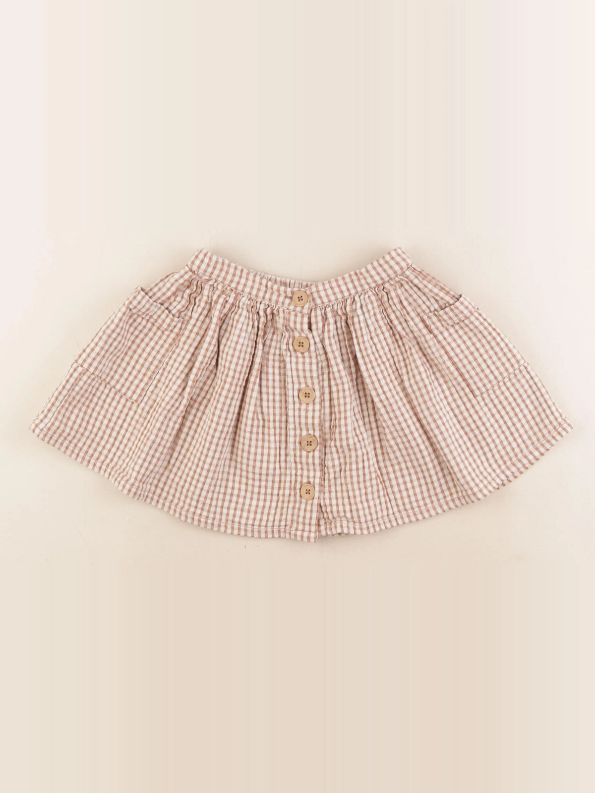 Vertbaudet - jupe marron, beige - 6 ans