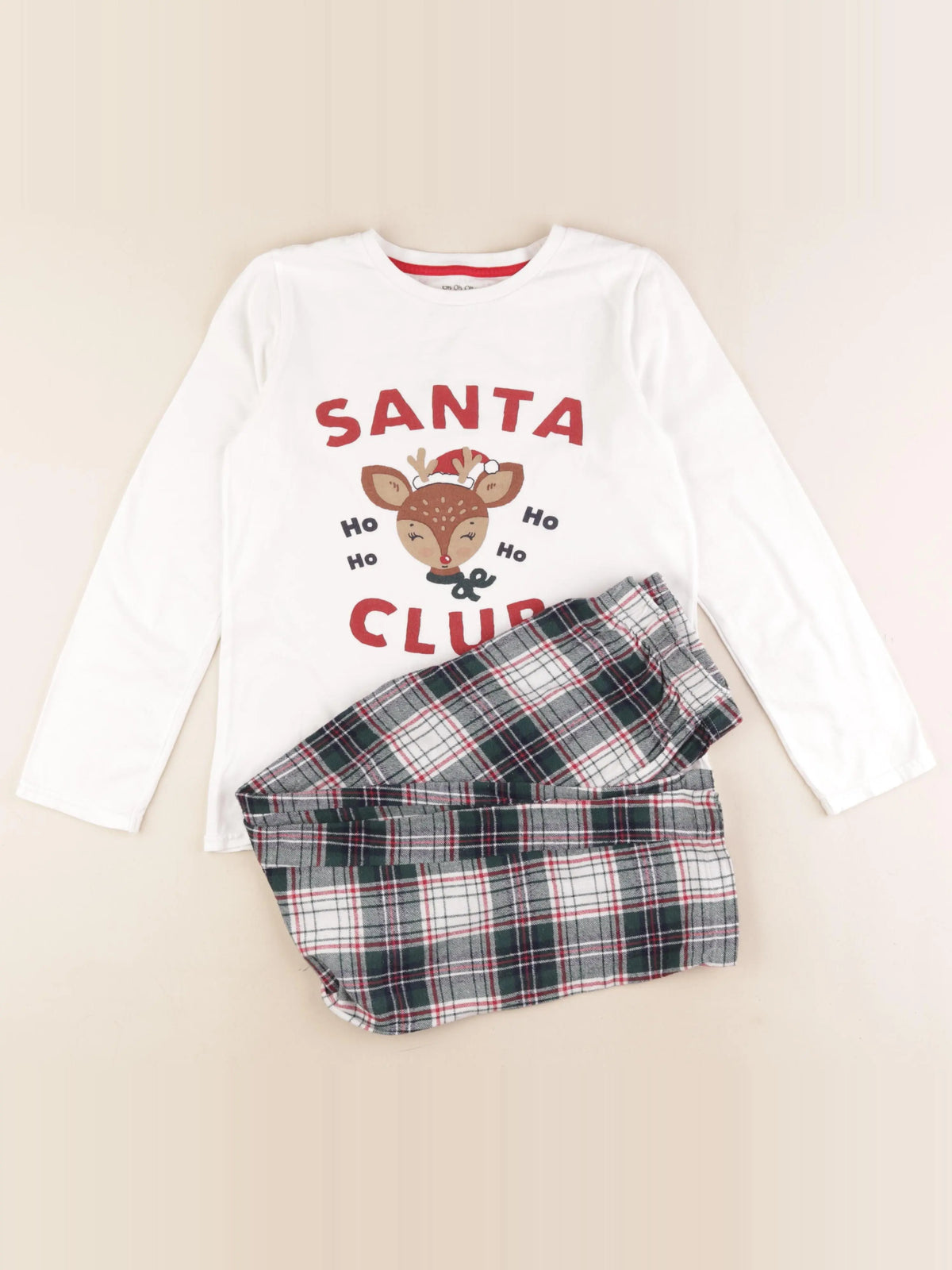 Vertbaudet - pyjama coton vert, blanc - 10 ans