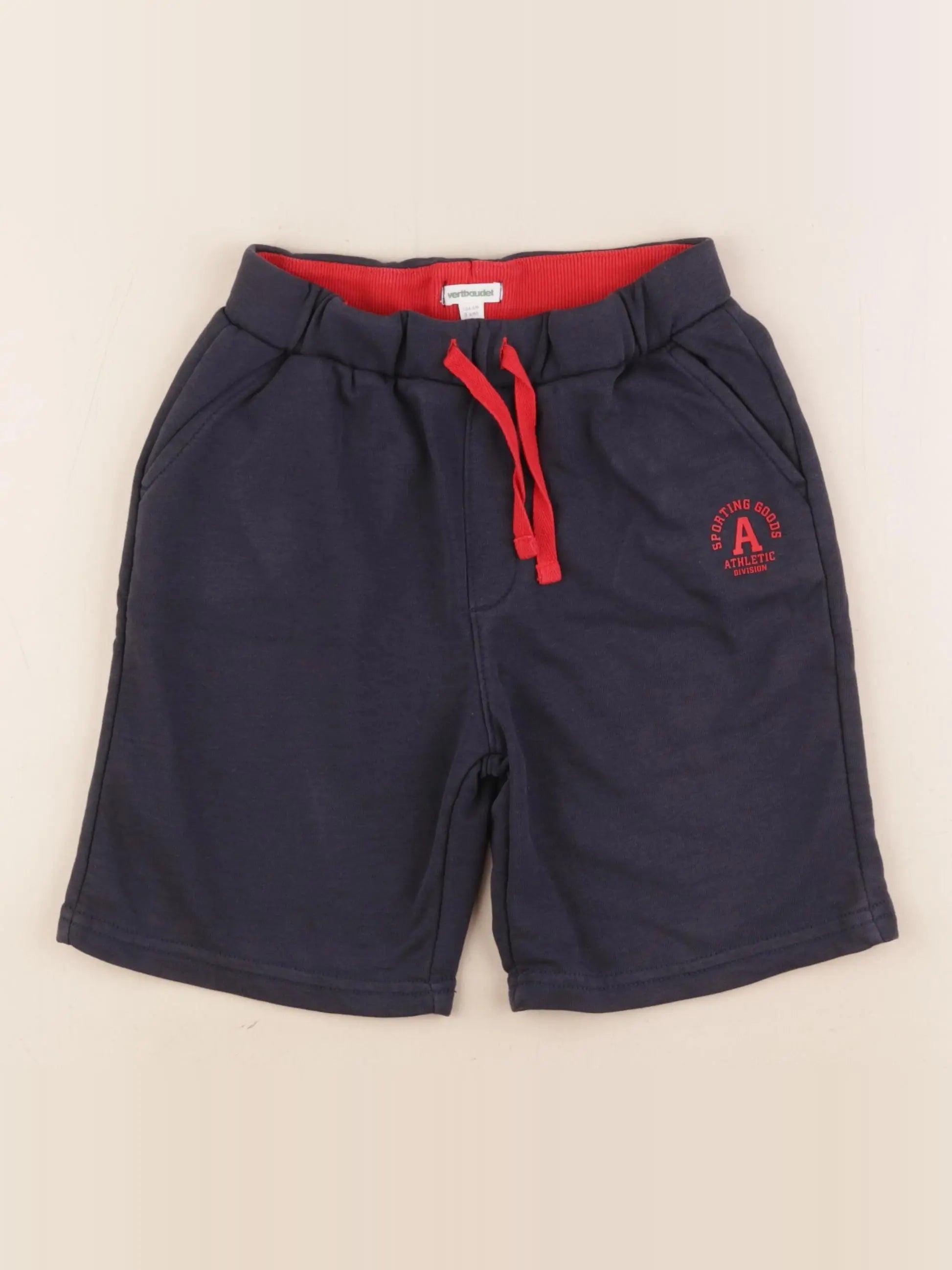 Vertbaudet - short bleu, rouge - 9 ans