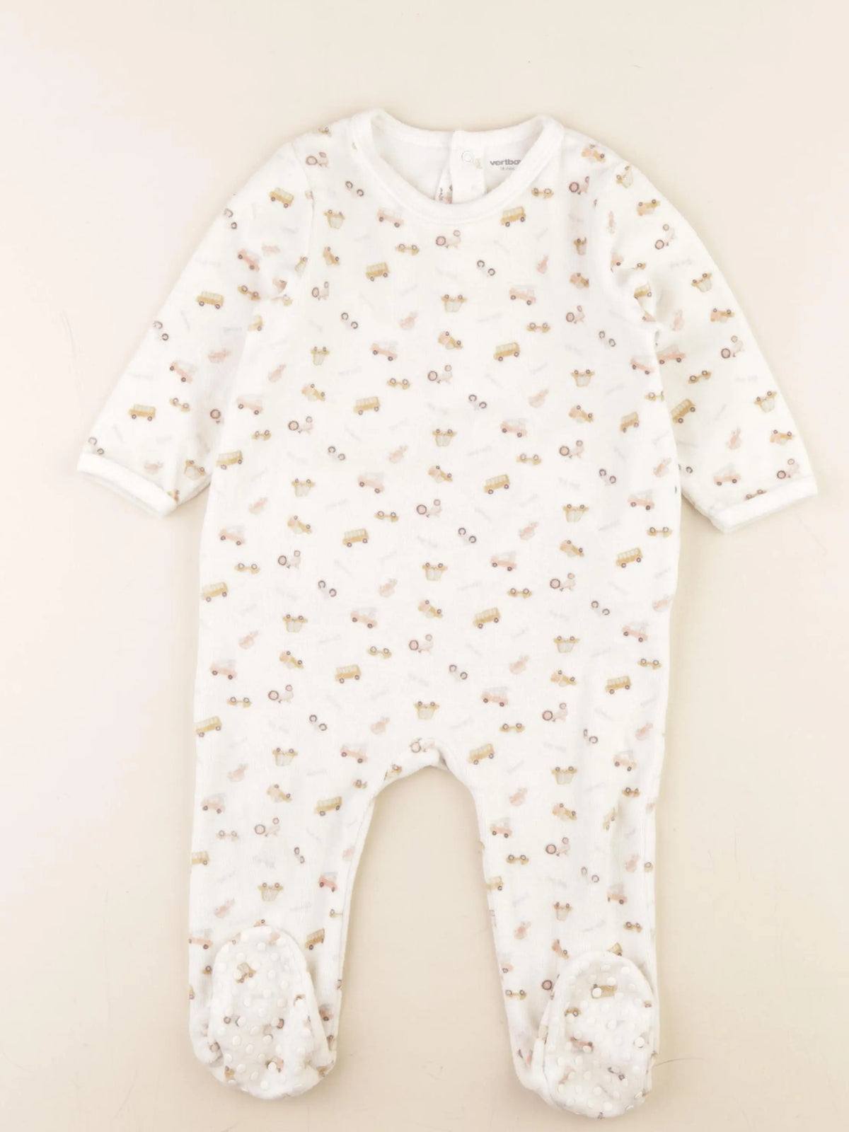 Vertbaudet - pyjama velours blanc - 18 mois