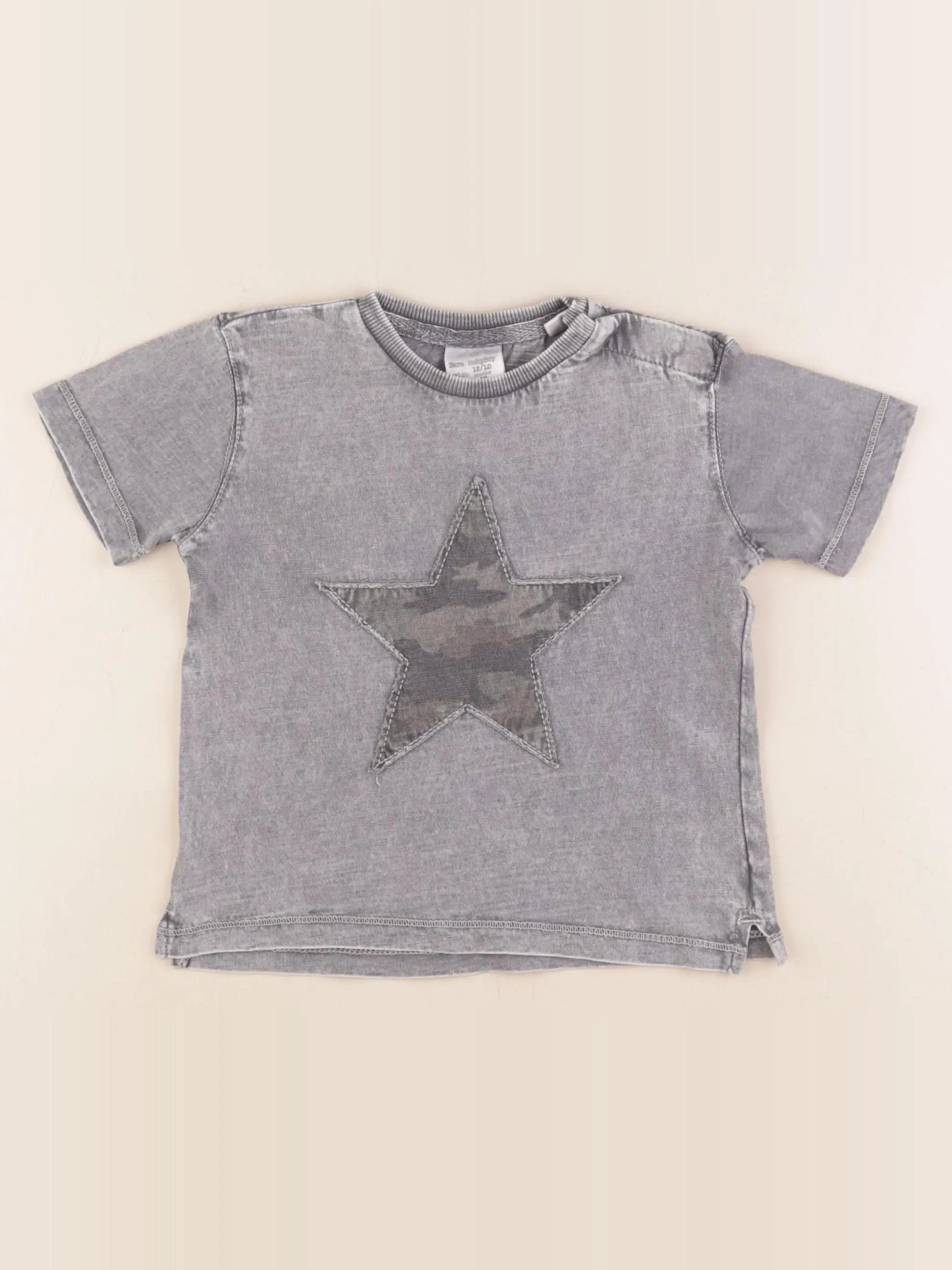 Zara - tee-shirt gris - 12/18 mois