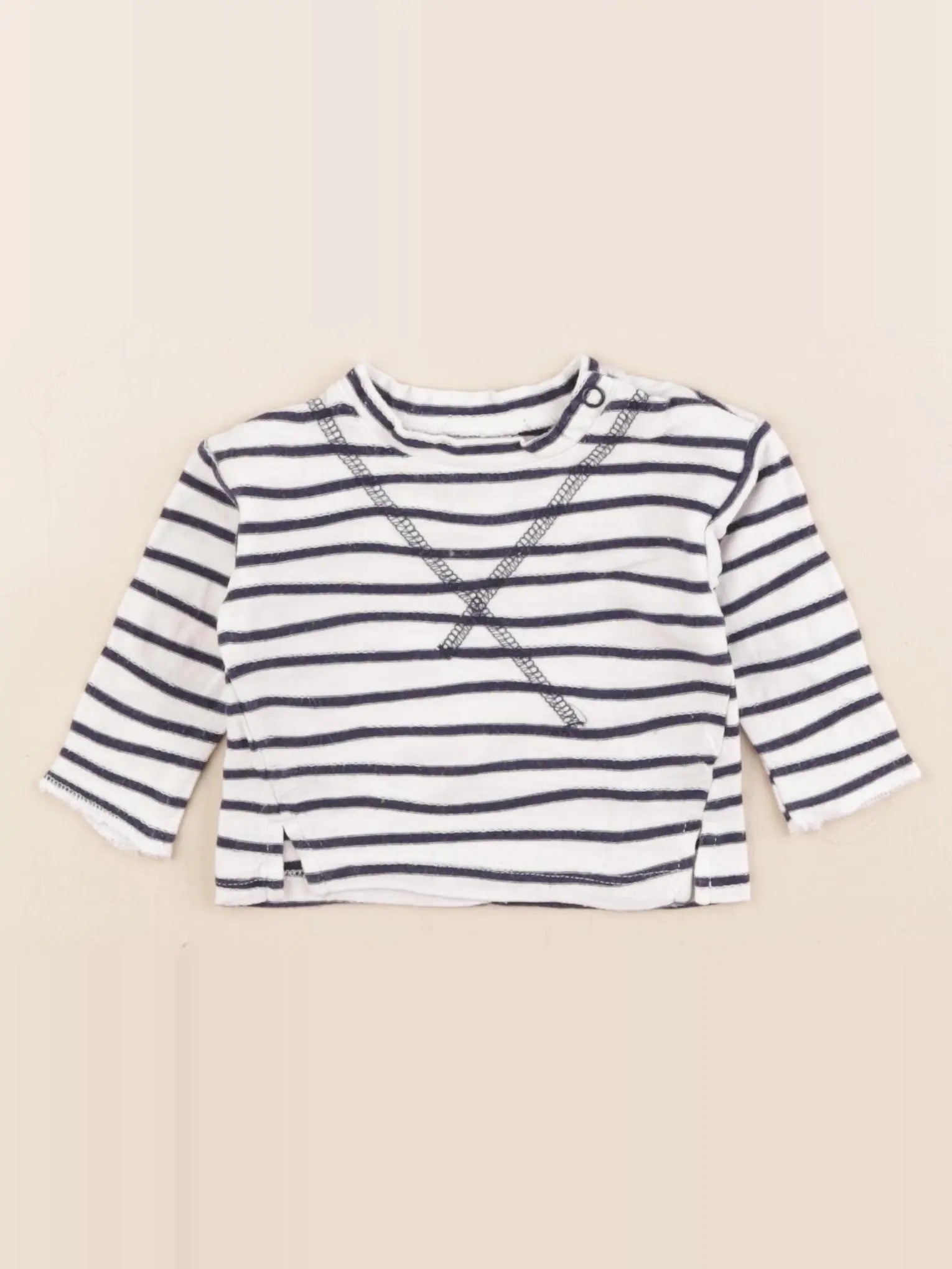 H&M - tee-shirt blanc, bleu - 0/1 mois